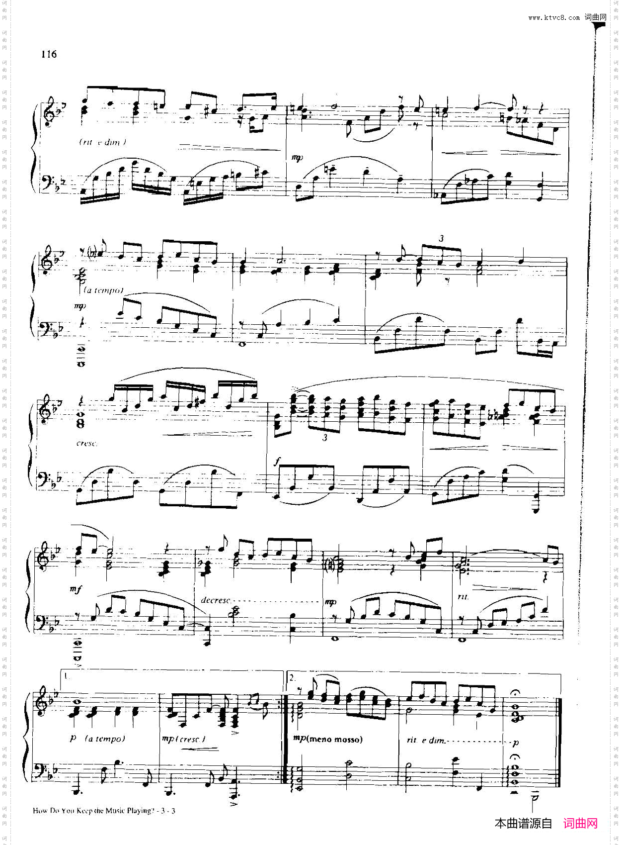 HOWDOYOUKEEPTHEMUSICPLAYING_Dan Coates 流行情调钢琴谱集