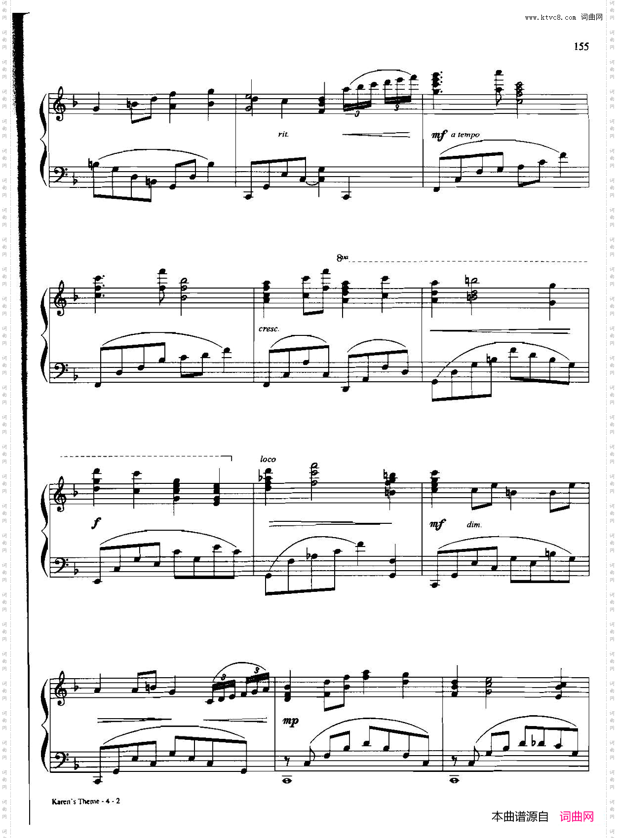 KAREN'STHEME_Dan Coates 流行情调钢琴谱集