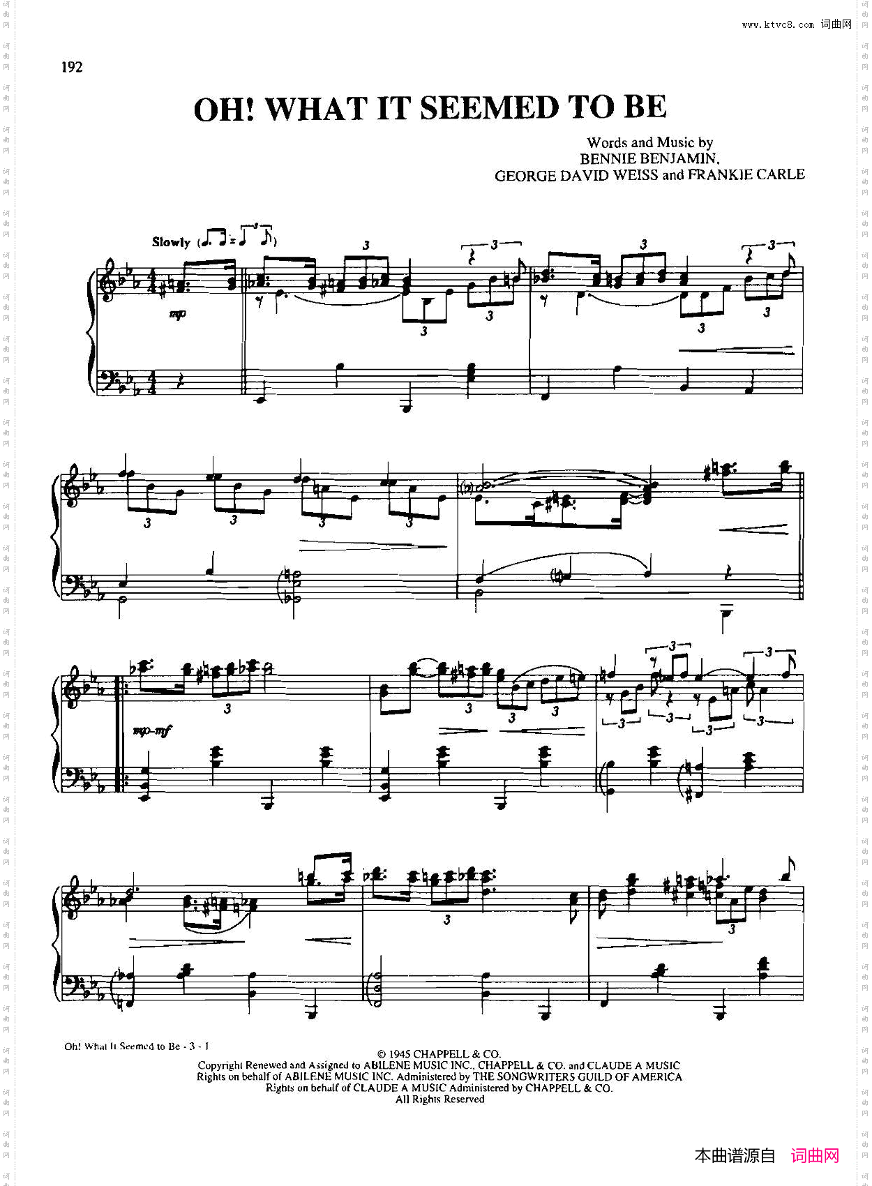 OH!WHATITSEEMEDTOBE_Dan Coates 流行情调钢琴谱集