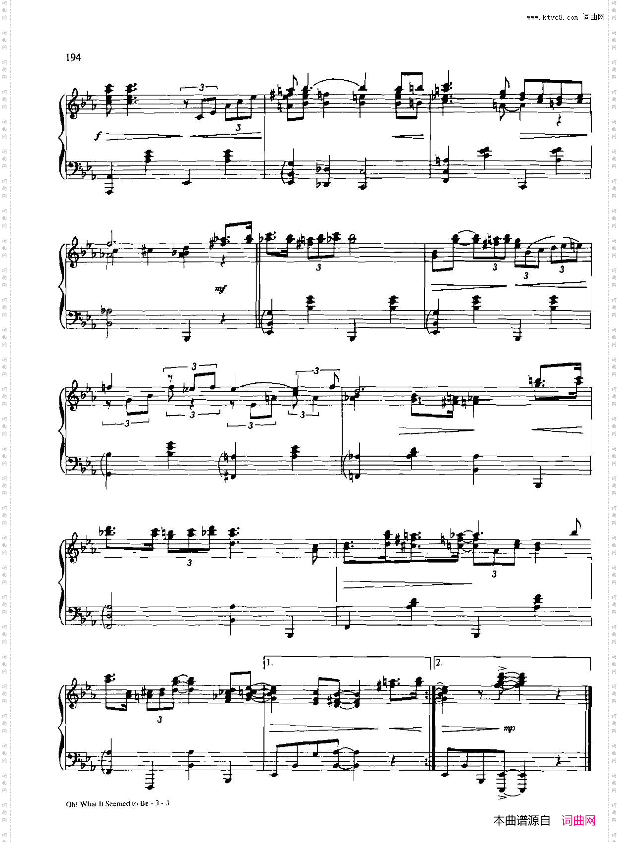 OH!WHATITSEEMEDTOBE_Dan Coates 流行情调钢琴谱集