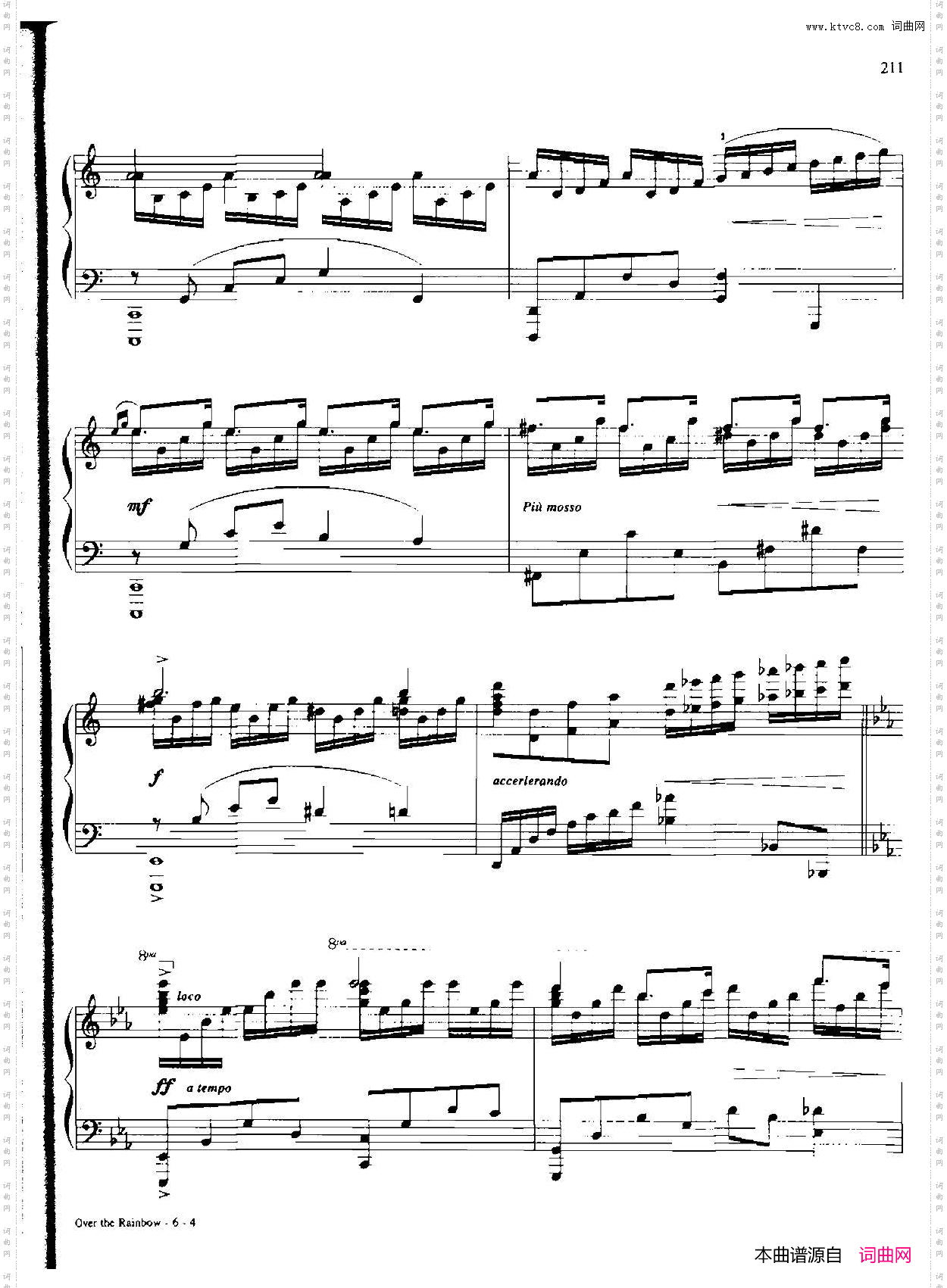 OVERTHERAINBOW_Dan Coates 流行情调钢琴谱集