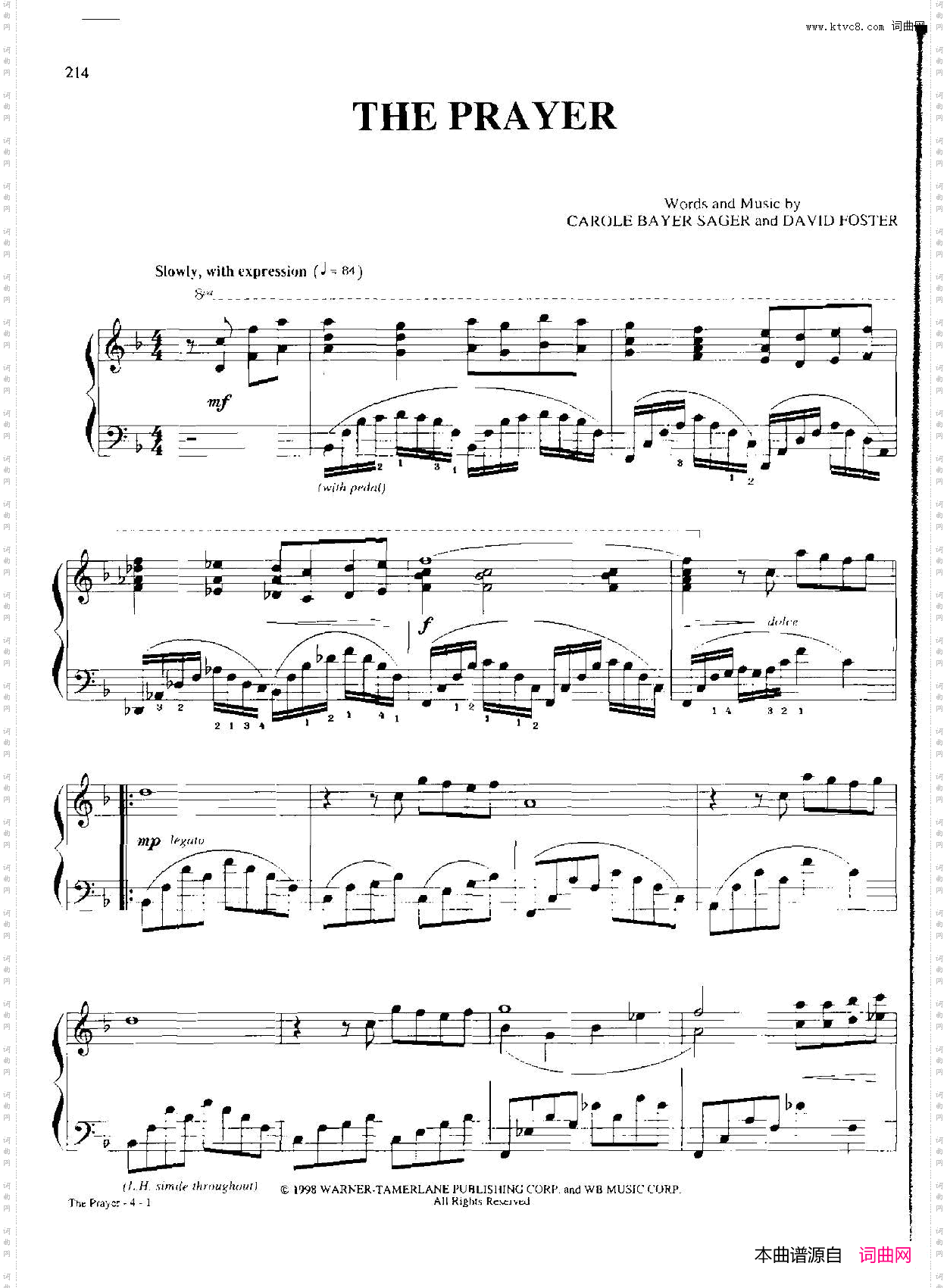 THEPRAYER_Dan Coates 流行情调钢琴谱集