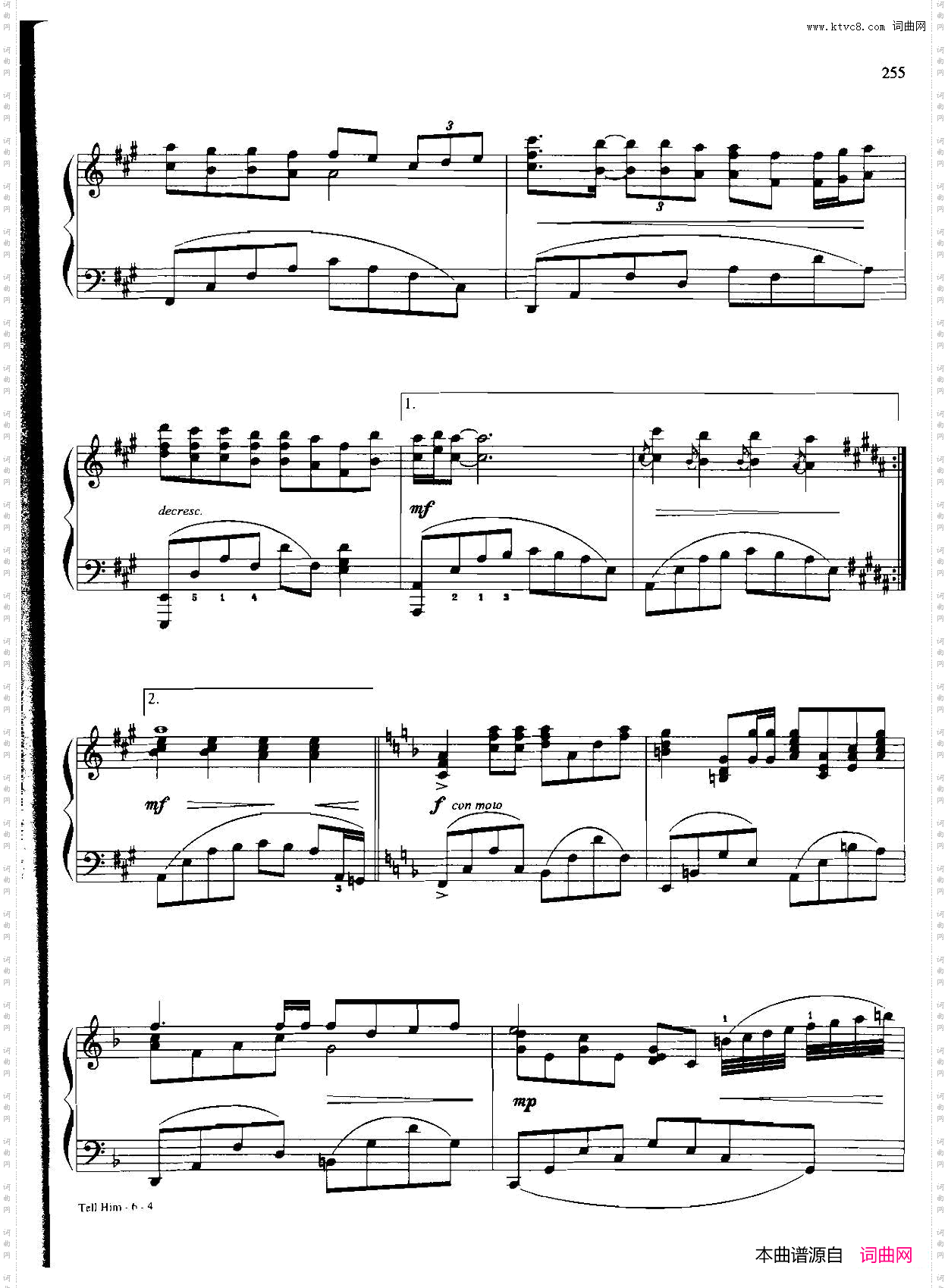 TELLHIM_Dan Coates 流行情调钢琴谱集