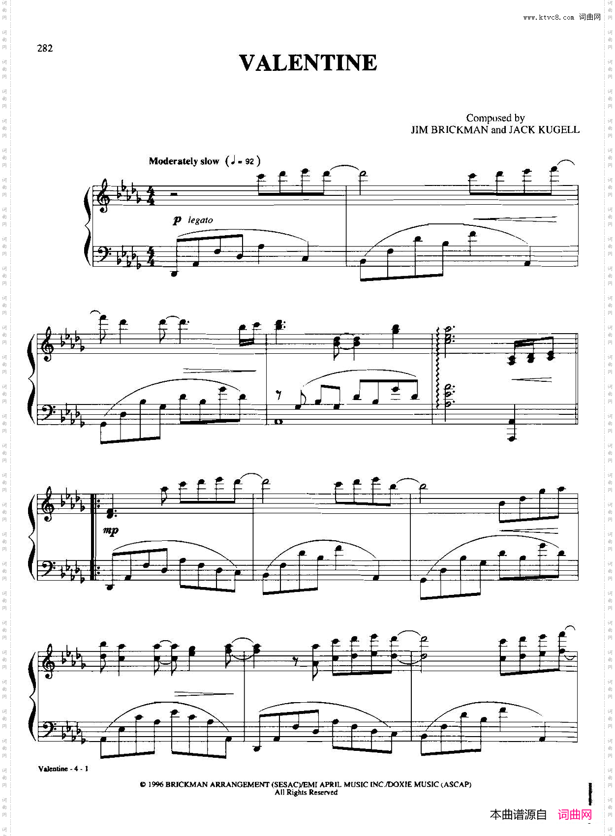 VALENTINE_Dan Coates 流行情调钢琴谱集