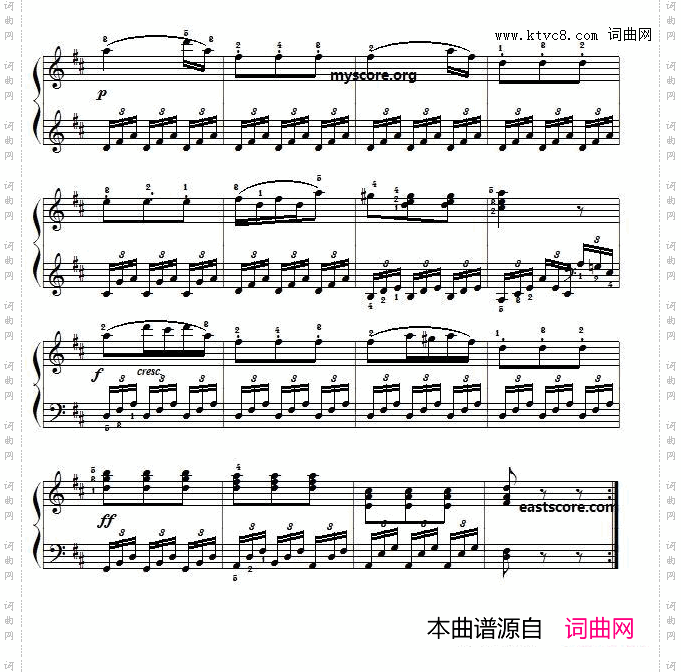 车尔尼《 小钢琴家》Czerny 823第57首曲谱及练习提示