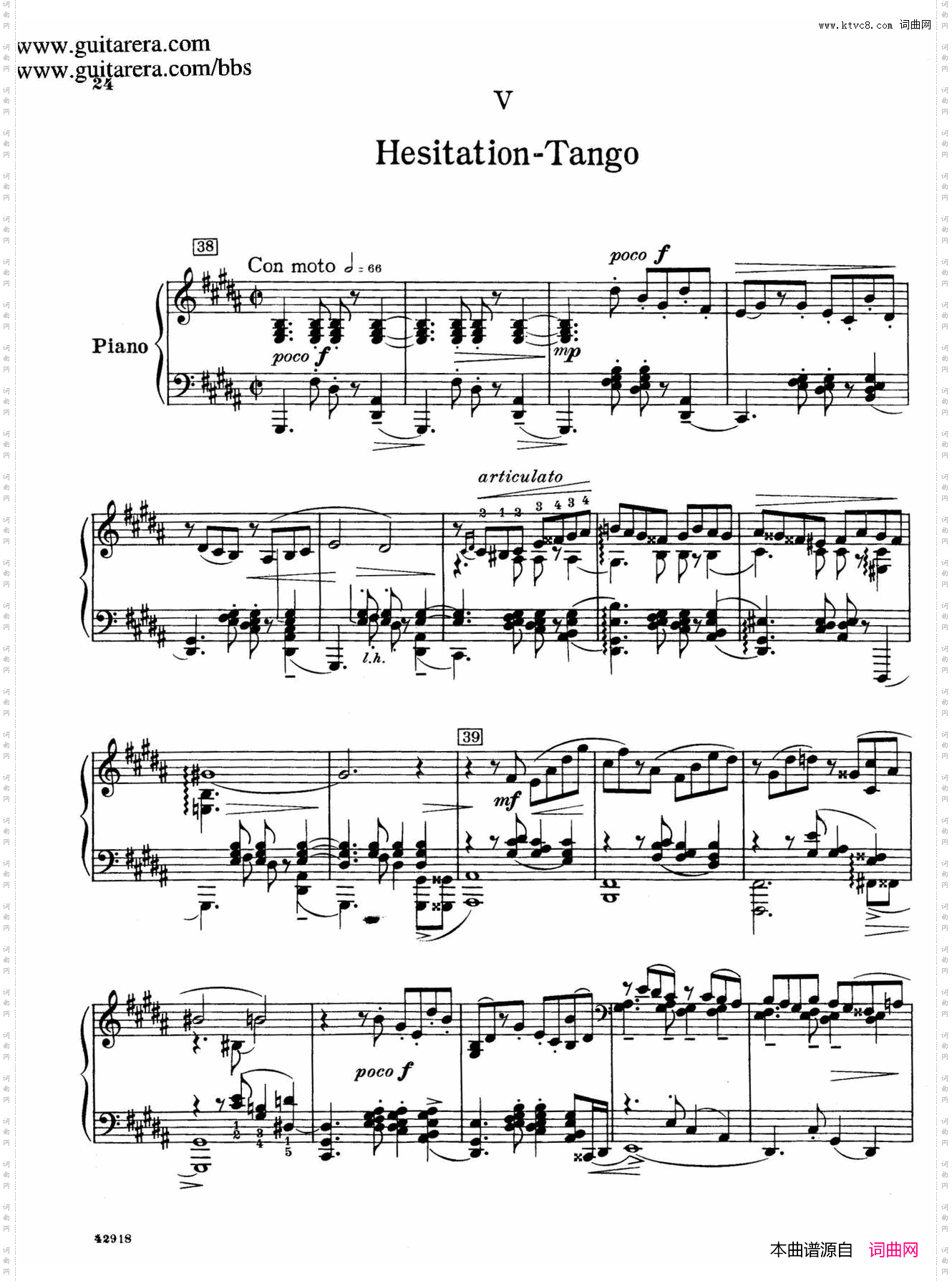 Souvenirs Op·28纪念曲5· 踌躇的探戈