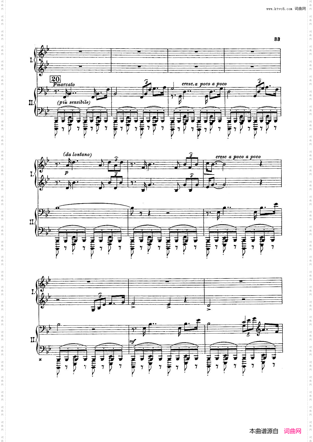 The Pines of Rome交响诗《罗马的松树》·双钢琴第四部分：阿皮亚大道上的松树