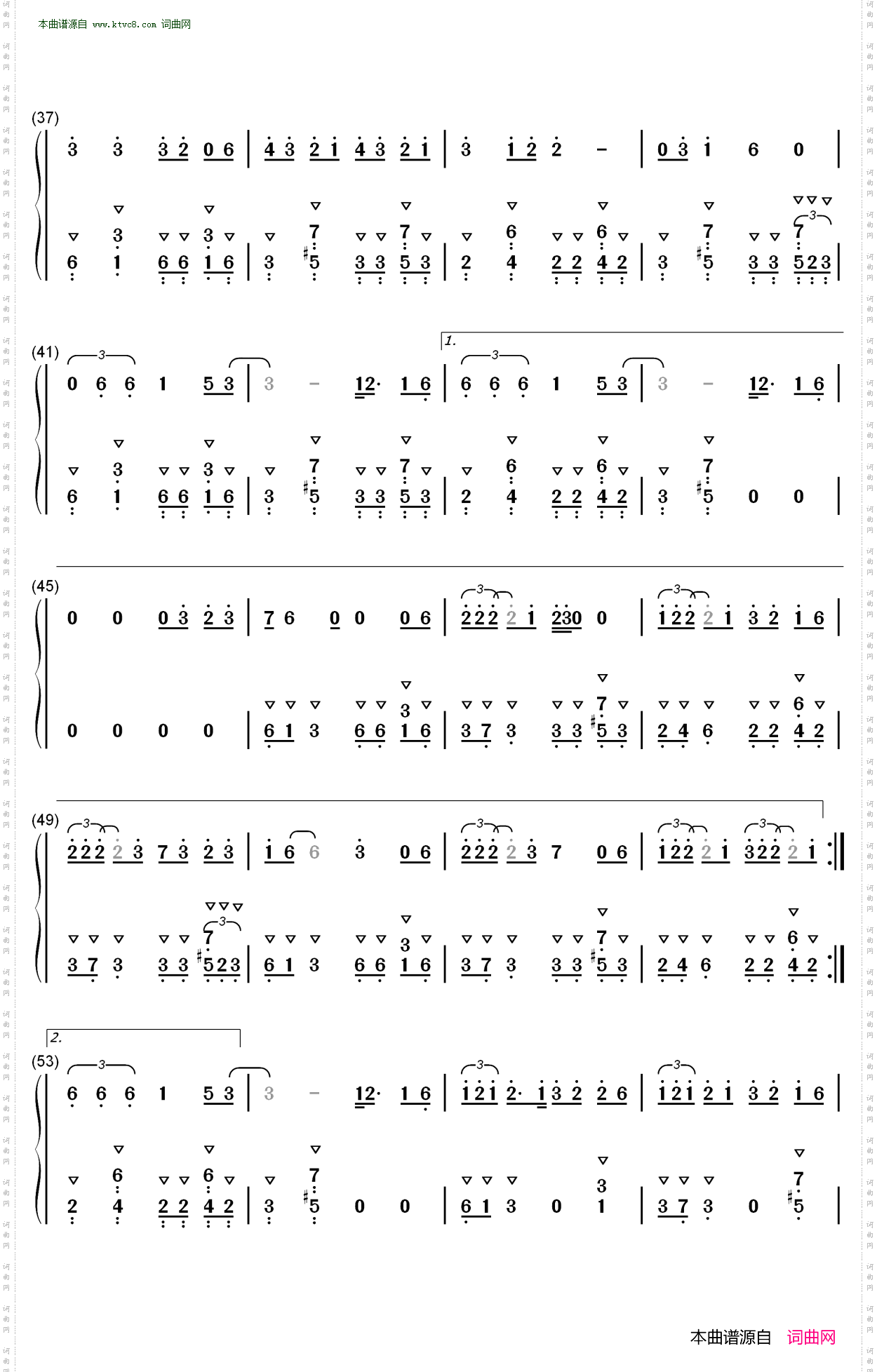 Copy Cat_钢琴简谱-歌曲-数字双手曲谱