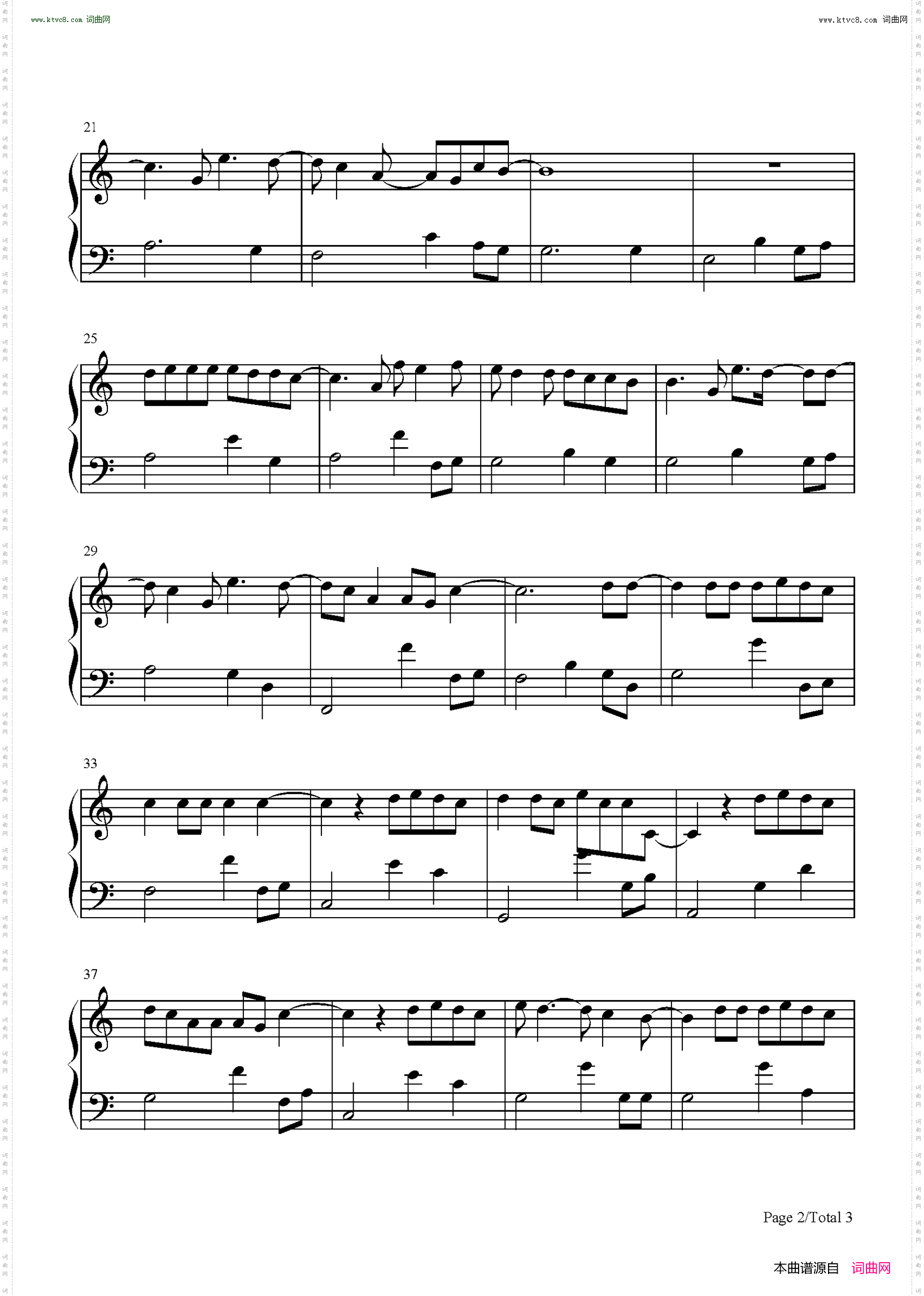 Let Her Go_C调简单版