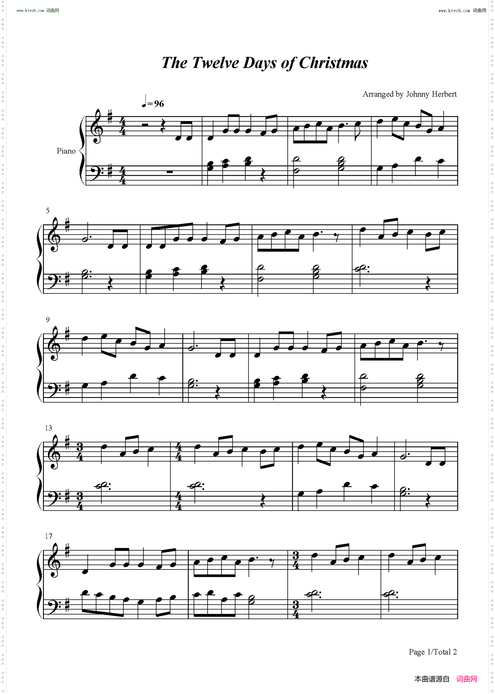 The Twelve Days of Christmas_简单版