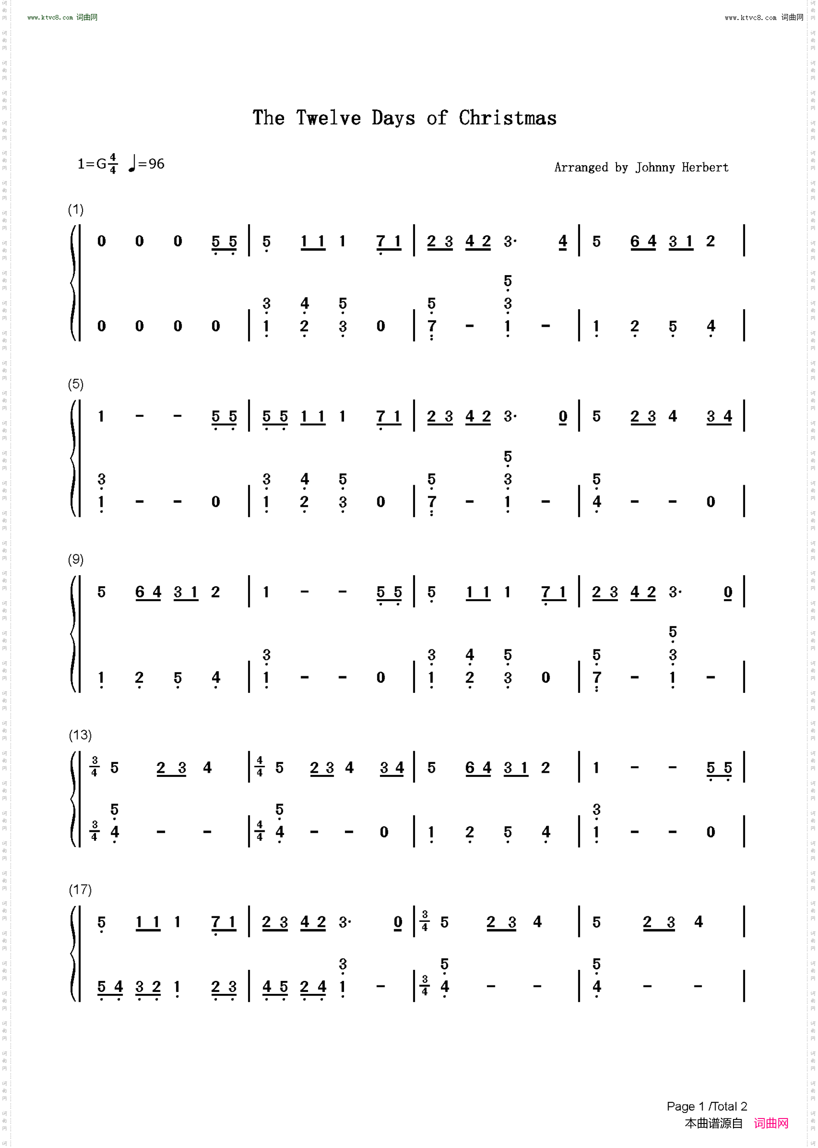 The Twelve Days of Christmas_简单版