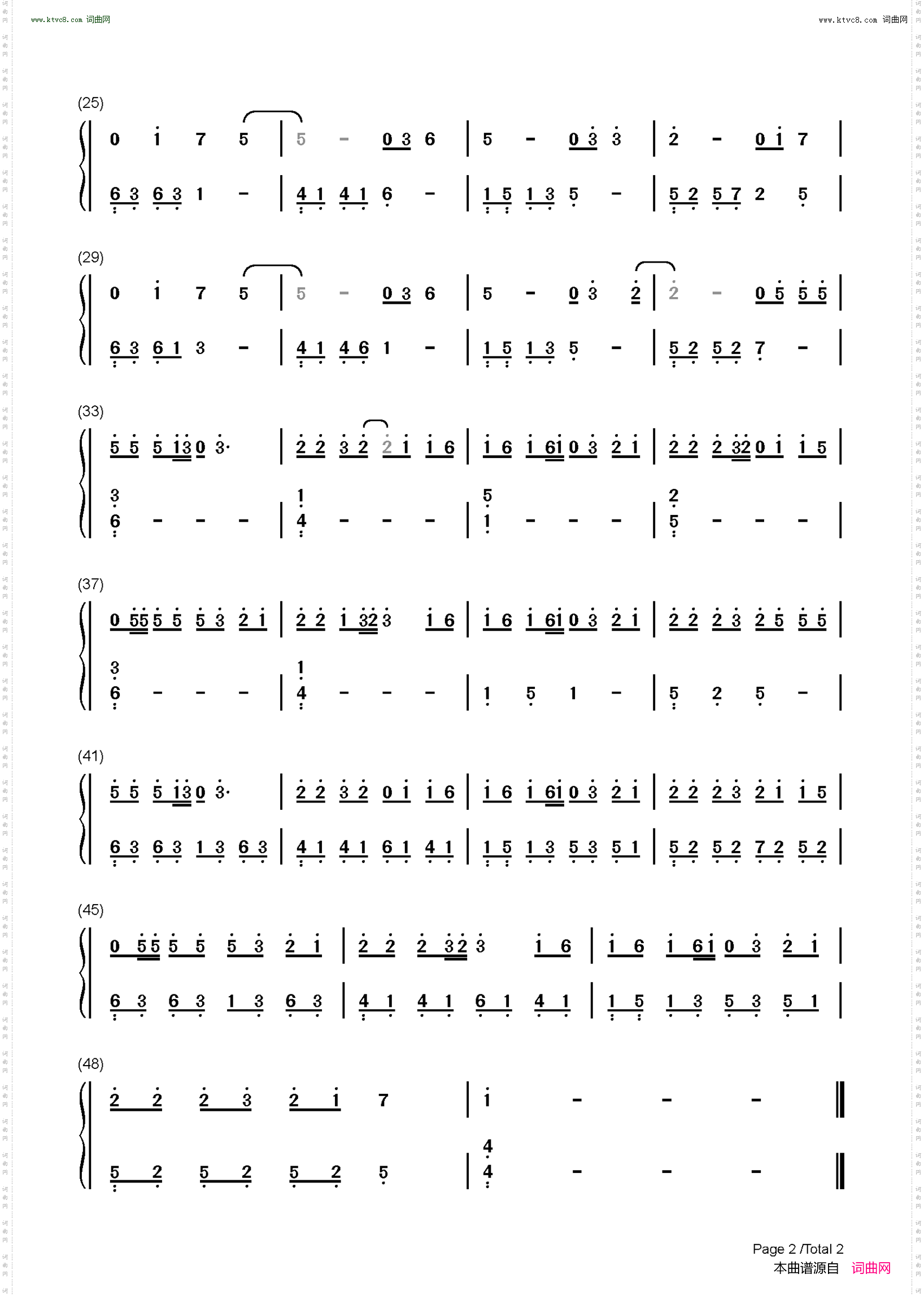 今天的你如此可爱_C调简单版