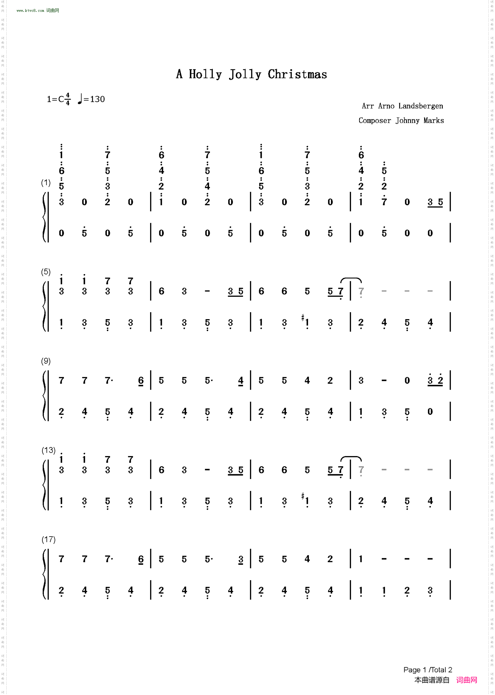 A Holly Jolly Christmas_C调简单版-Have a Holly Jolly Christmas