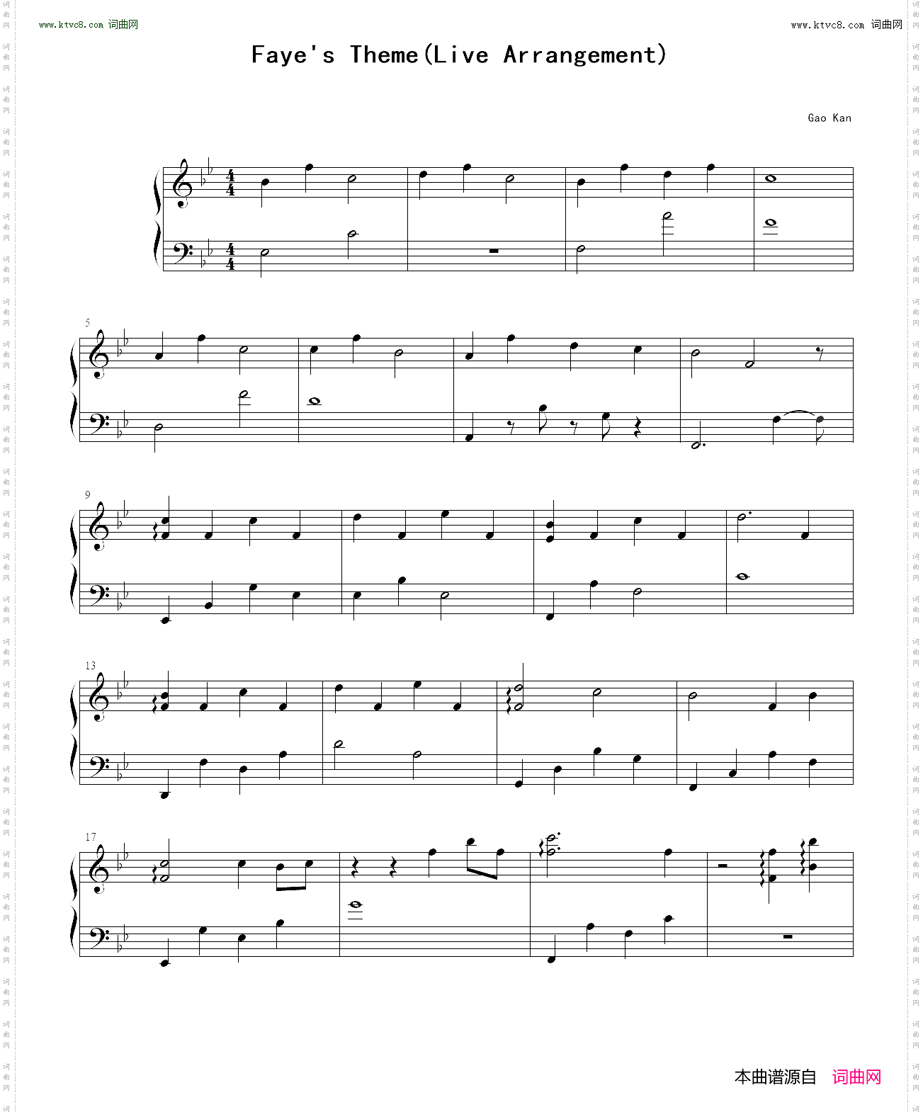Faye s Theme_Live Arrangement 寻找天堂