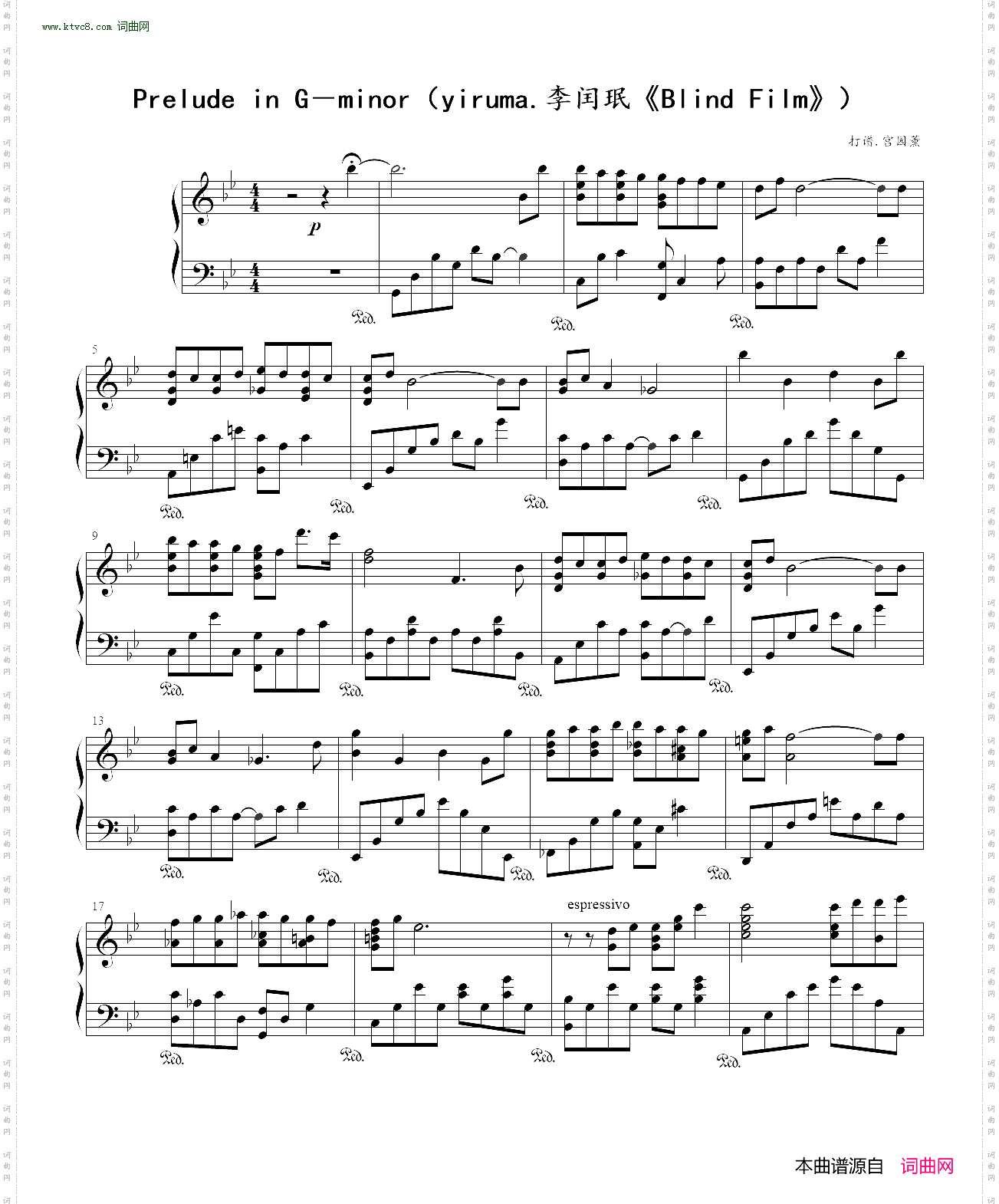 Prelude in G－minor_ yiruma·李闰珉《Blind Film》 