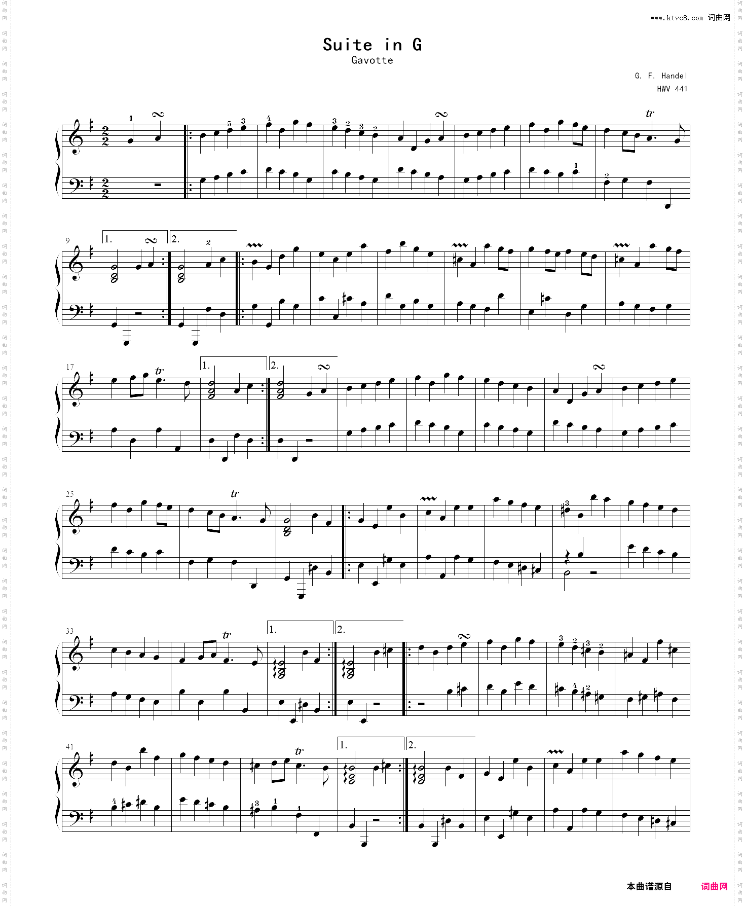 suite in g_hwv 441 6· gavotte
