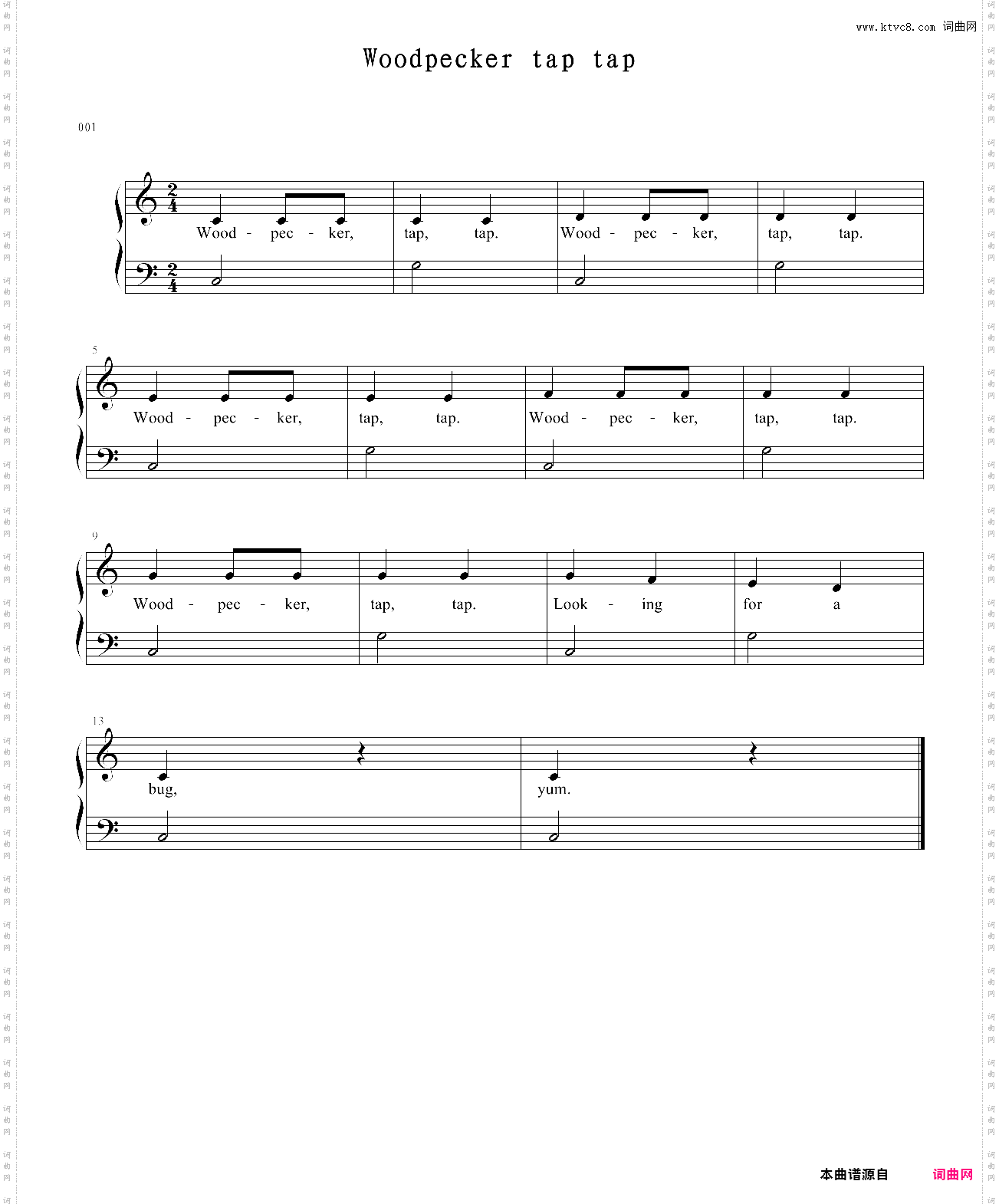 001 woodpecker tap tap - 少儿钢琴入门练习曲