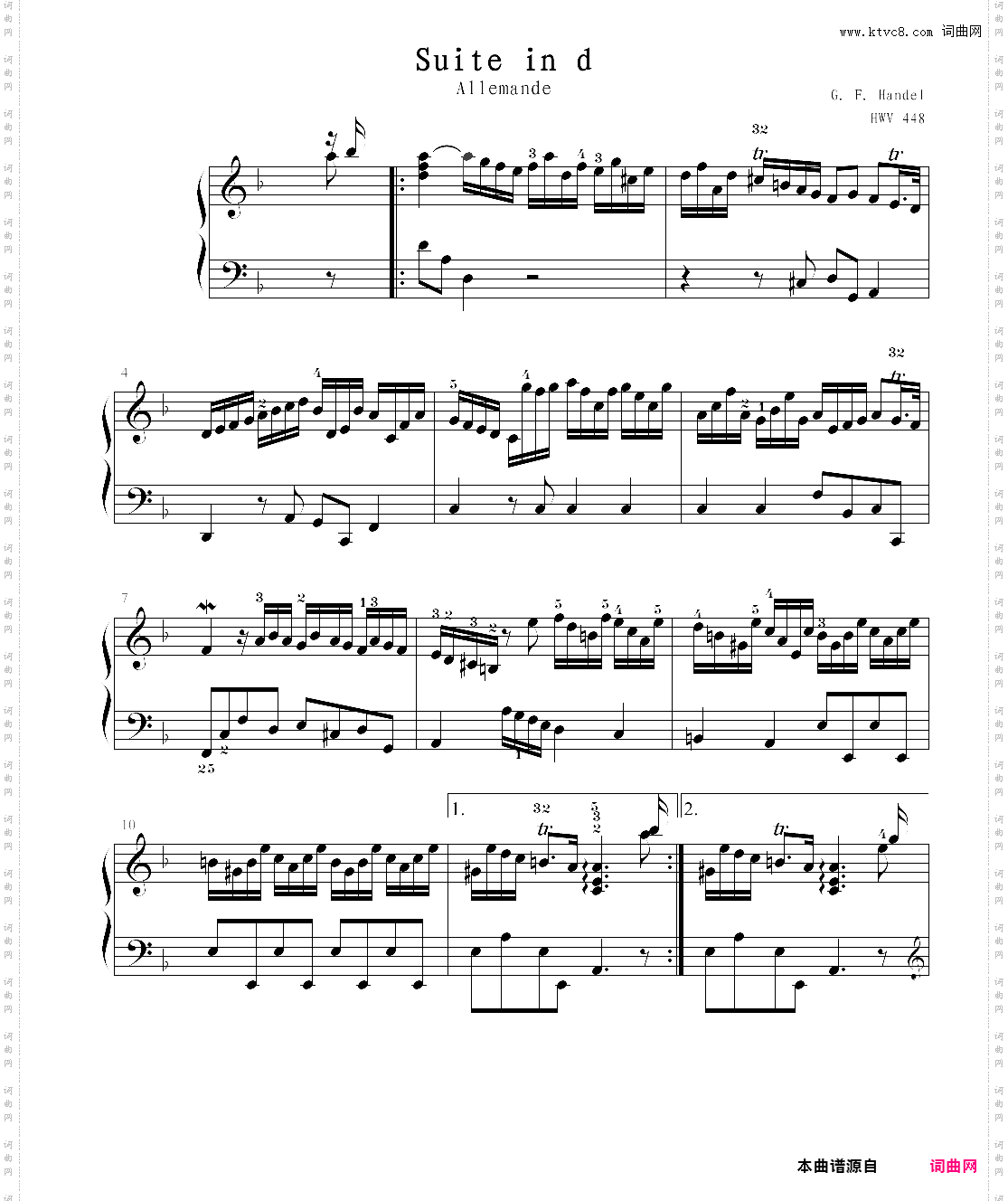 suite in d - allemande