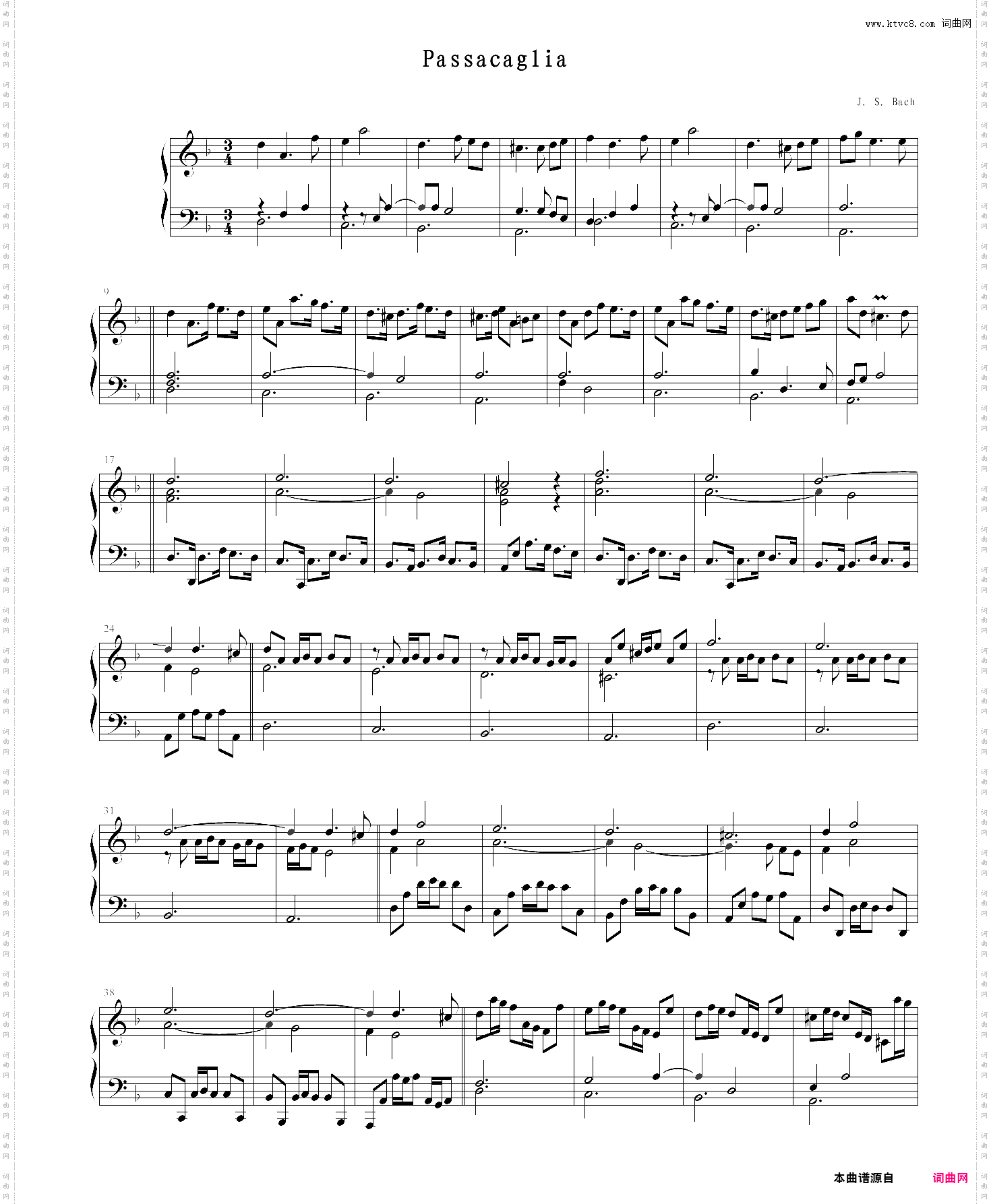 passagalia bwv anh182