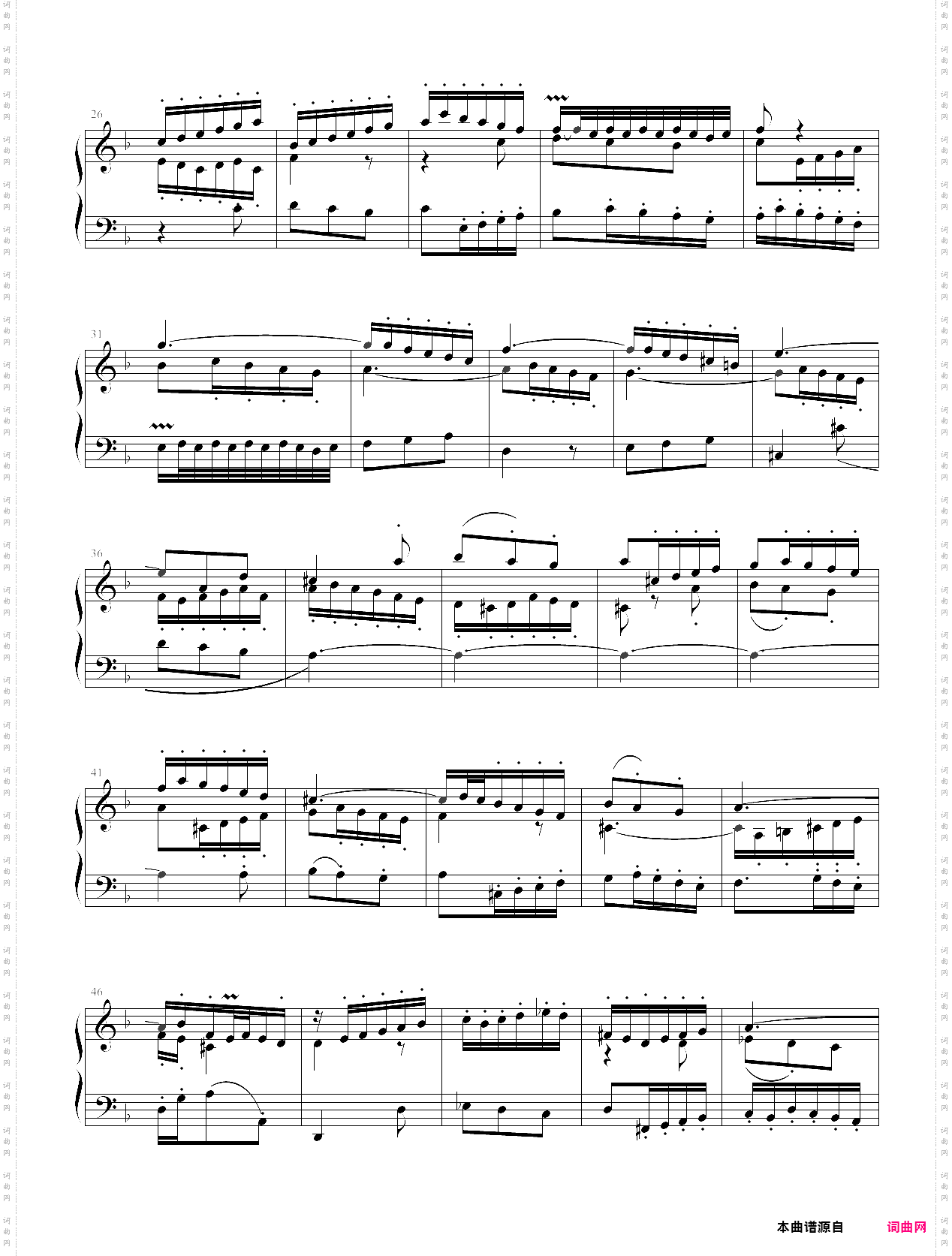 巴赫《十二平均律》上册no·11赋格 bwv856