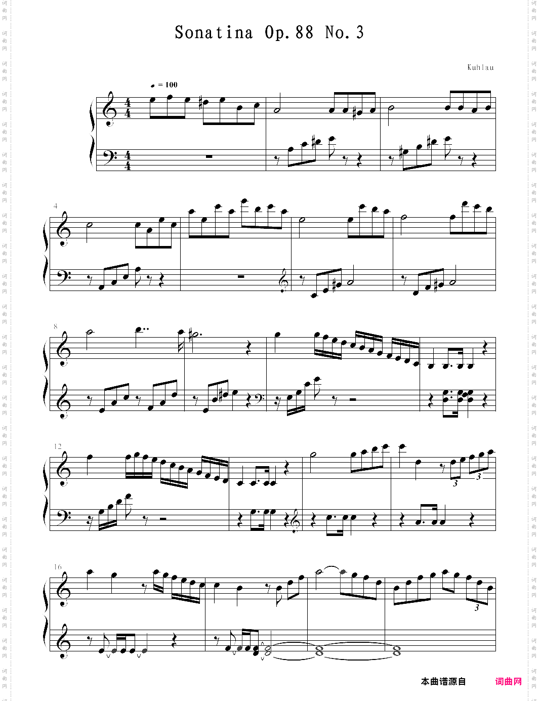 【钢琴块 2 等级歌曲】136· 小奏鸣曲op·88-3