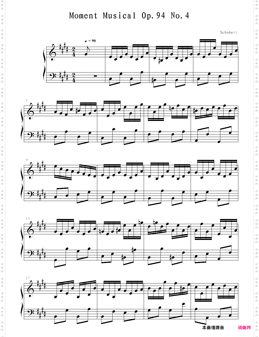 【钢琴块 2 等级歌曲】135· 音乐瞬间op·94 no·4