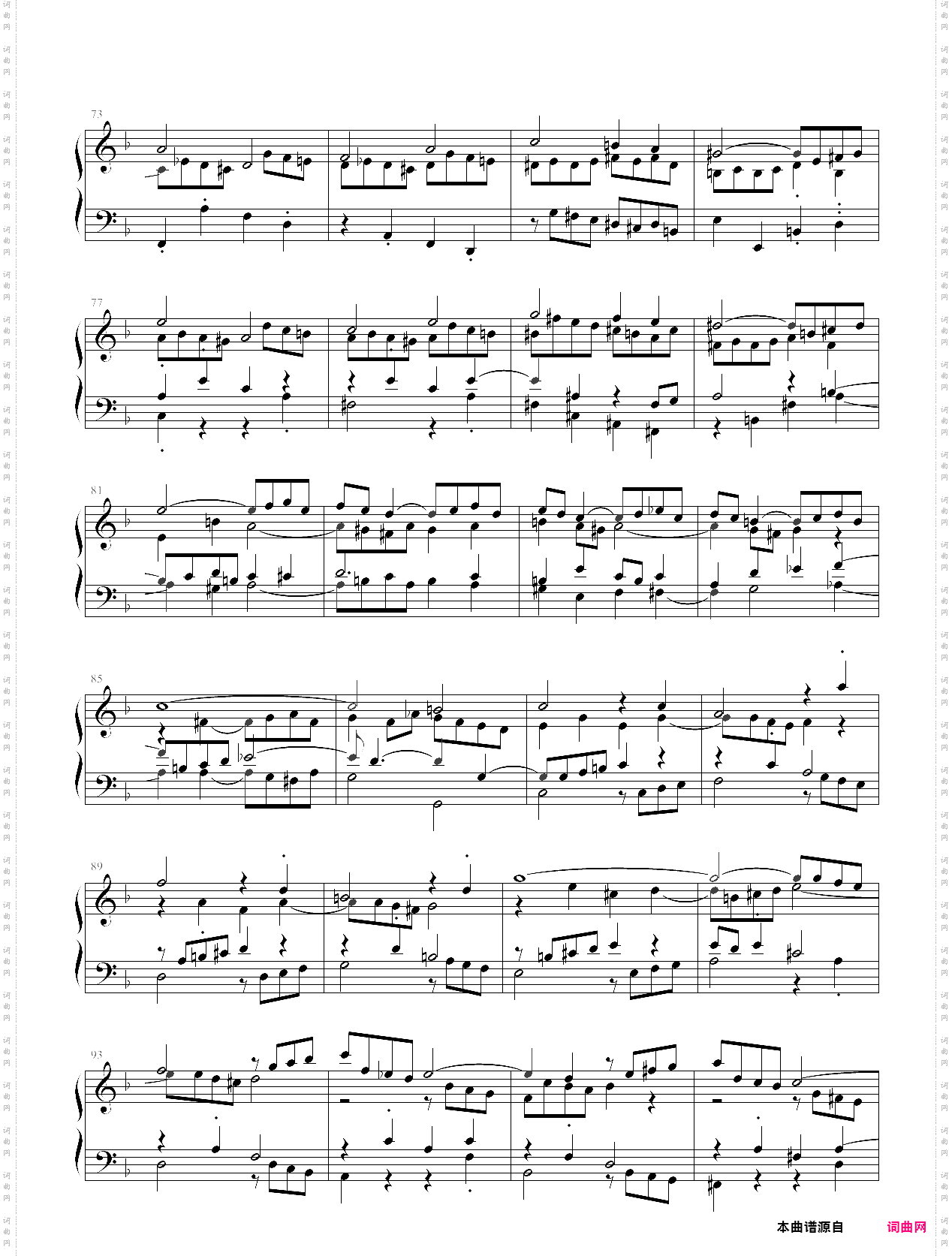 巴赫《赋格的艺术》对位曲4 bwv1080