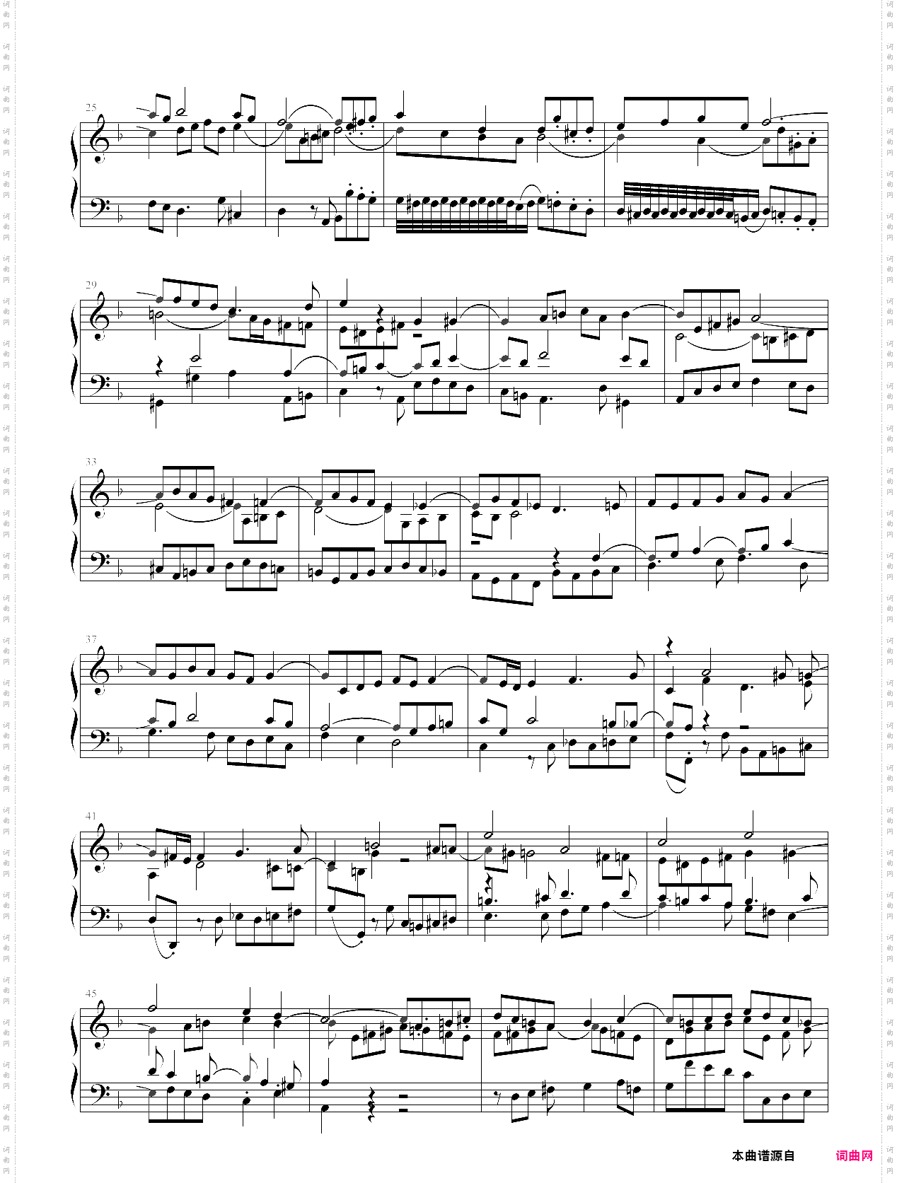 巴赫《赋格的艺术》对位曲3 bwv1080