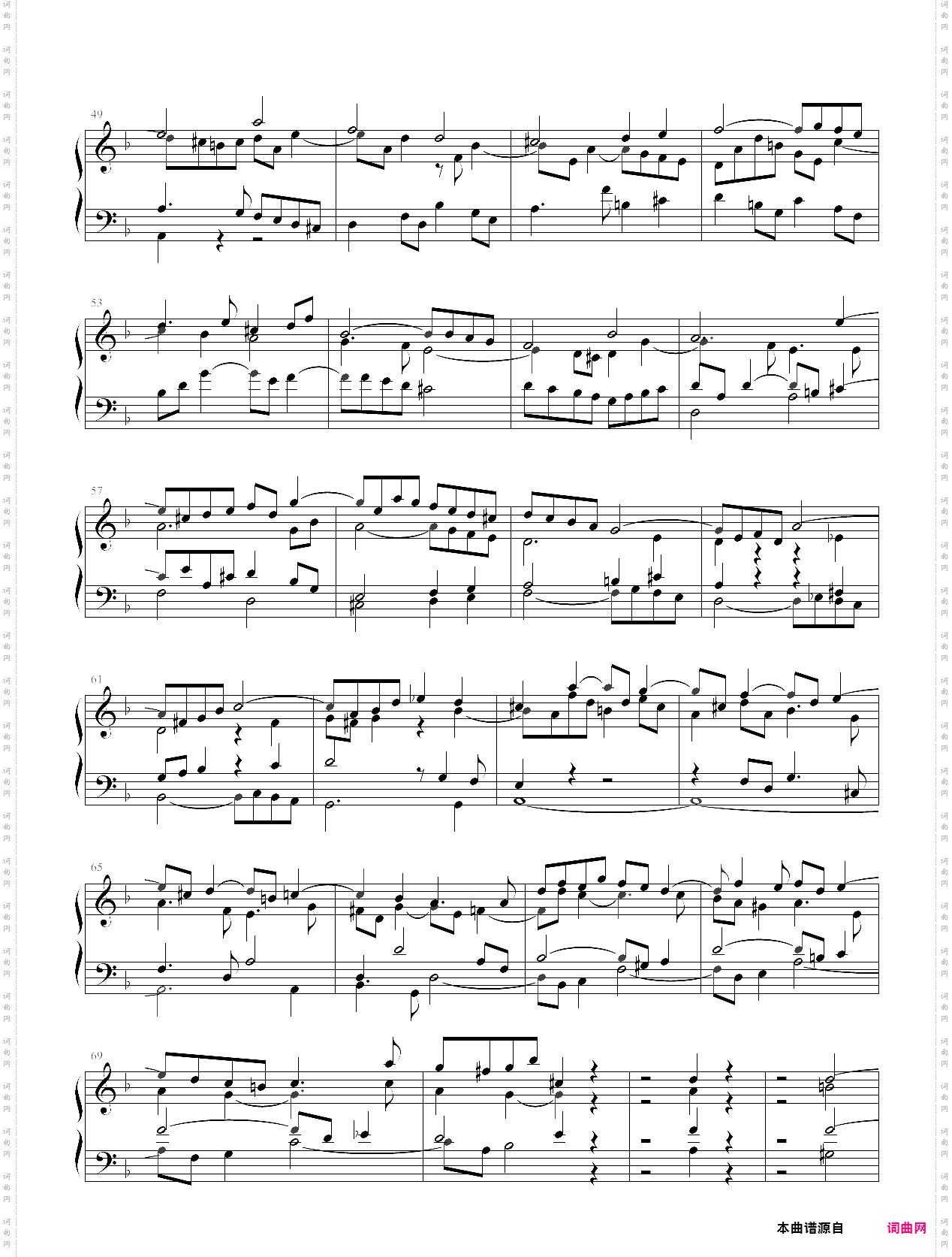 巴赫《赋格的艺术》对位曲1 bwv1080