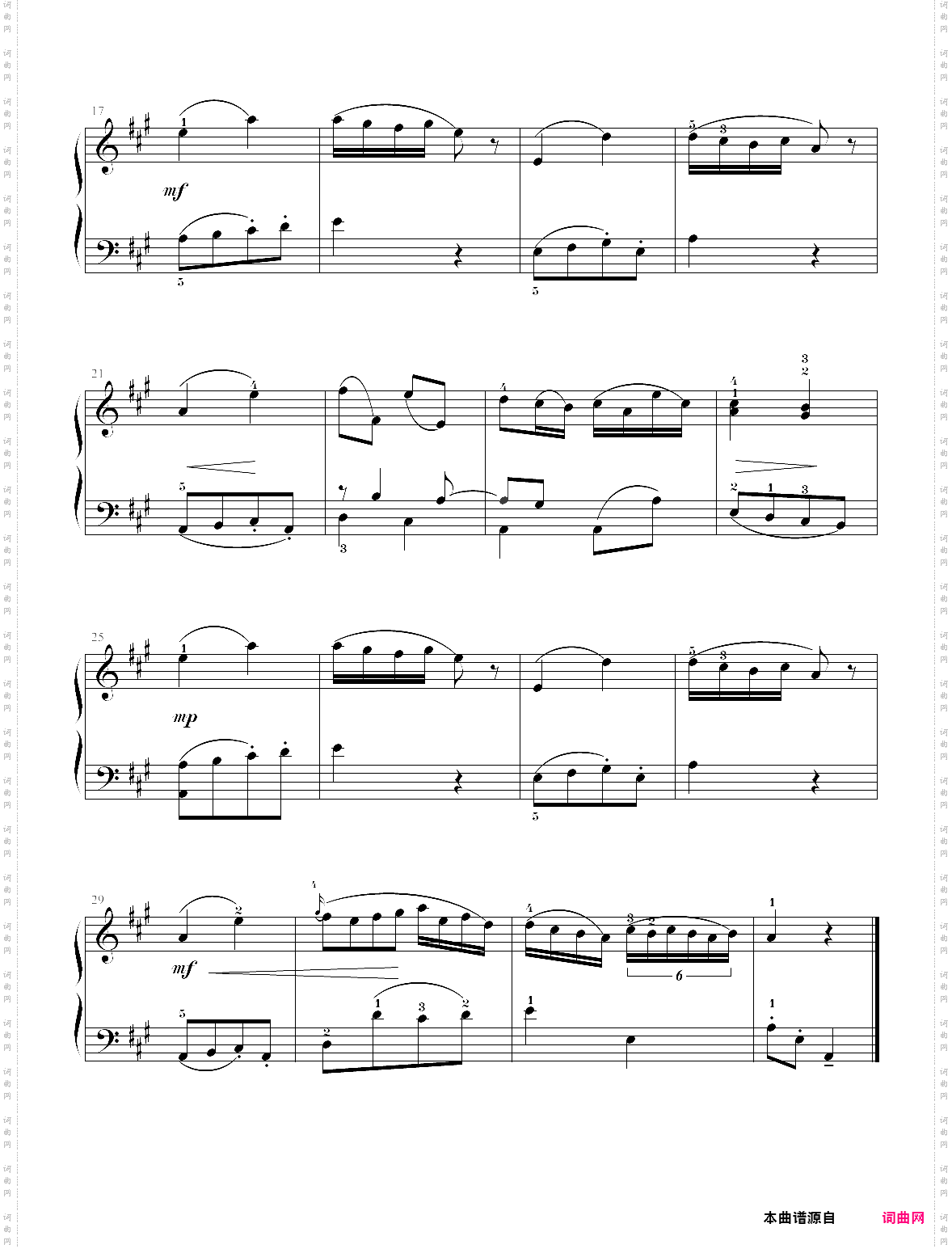 05·第二级a大调奏鸣曲乐曲01-上海音乐学院社会钢琴考级曲集2018版