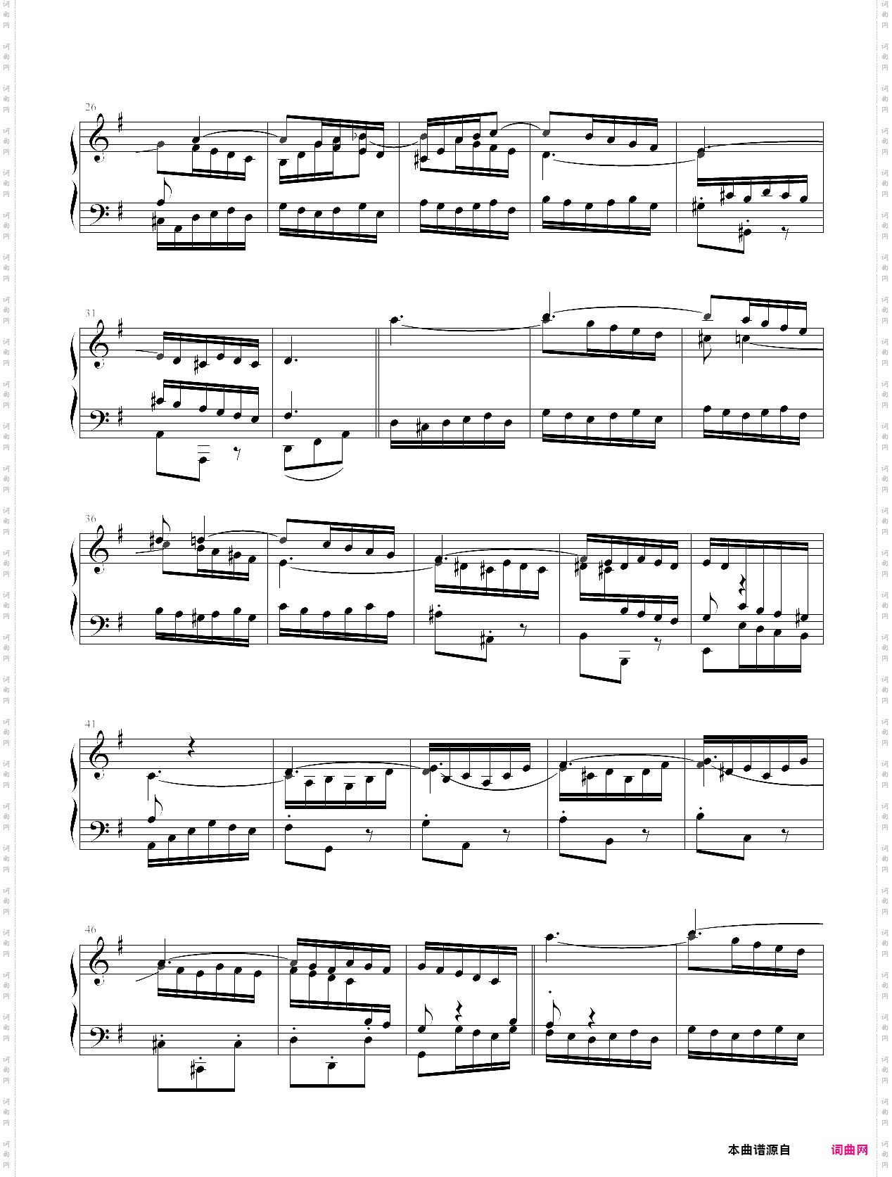 巴赫bwv988《哥德堡变奏曲》 变奏6二度卡农