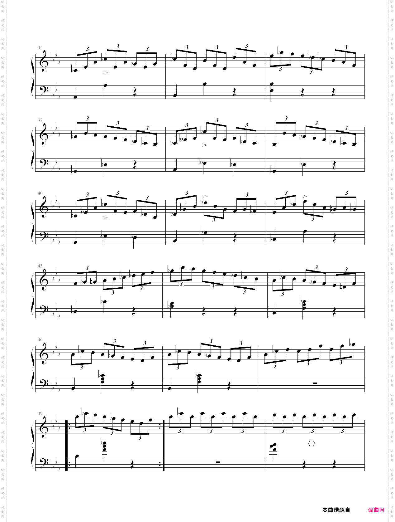 降e大调即兴曲超难版