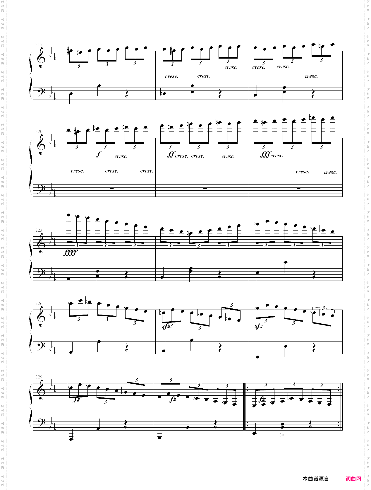 降e大调即兴曲超难版