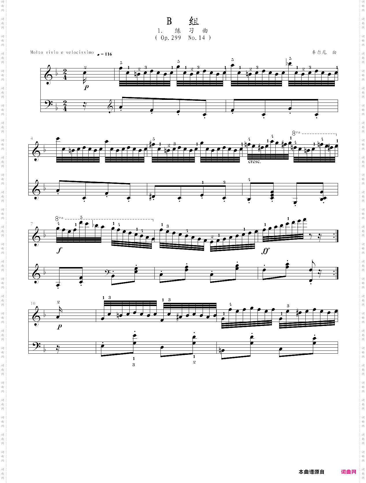 1·练习曲op·299 no·14