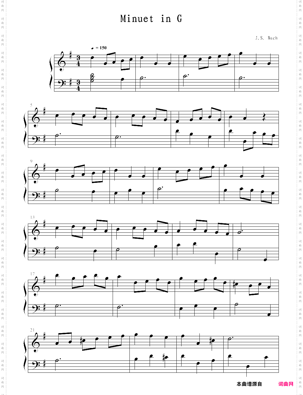 【钢琴块 2 等级歌曲】100 小步舞曲 no·3