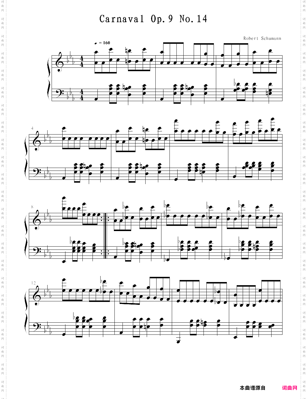 【钢琴块 2 等级歌曲】82 狂欢节 op·9 no·14