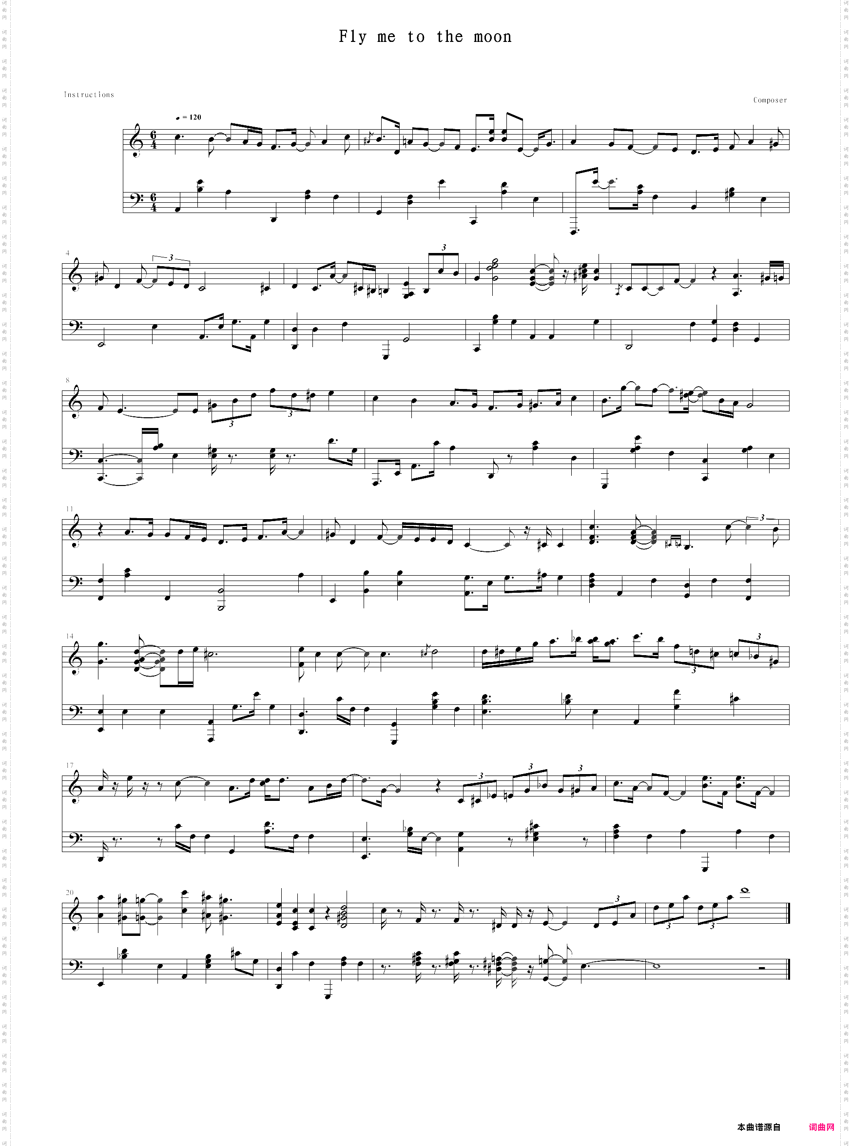 fly me to the moonjazz 快版 修订版