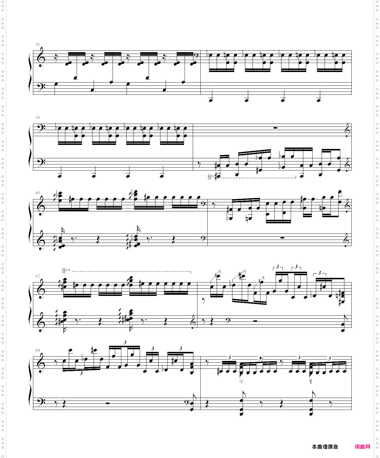 德彪西十二首练习曲之九 重复音