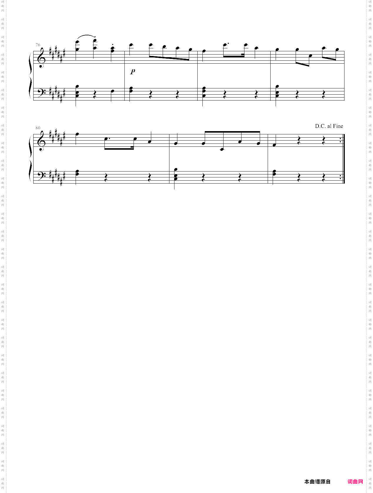 升f小调第二钢琴奏鸣曲 第二乐章 小步舞曲