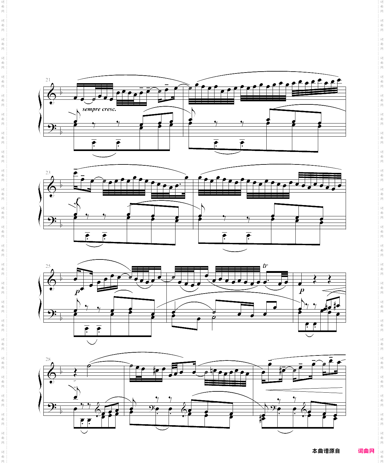 巴赫-bwv971第二乐章，f大调意大利协奏曲