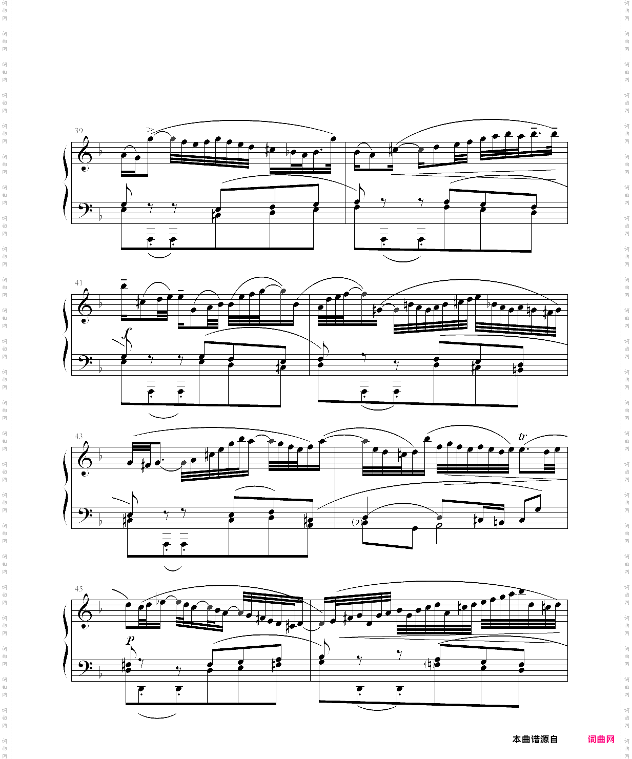 巴赫-bwv971第二乐章，f大调意大利协奏曲