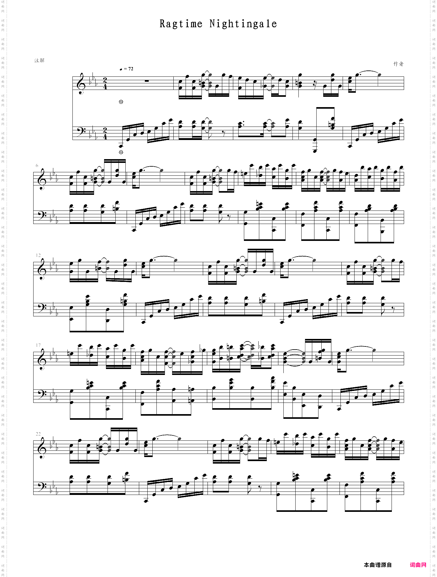 ragtime nightingale
