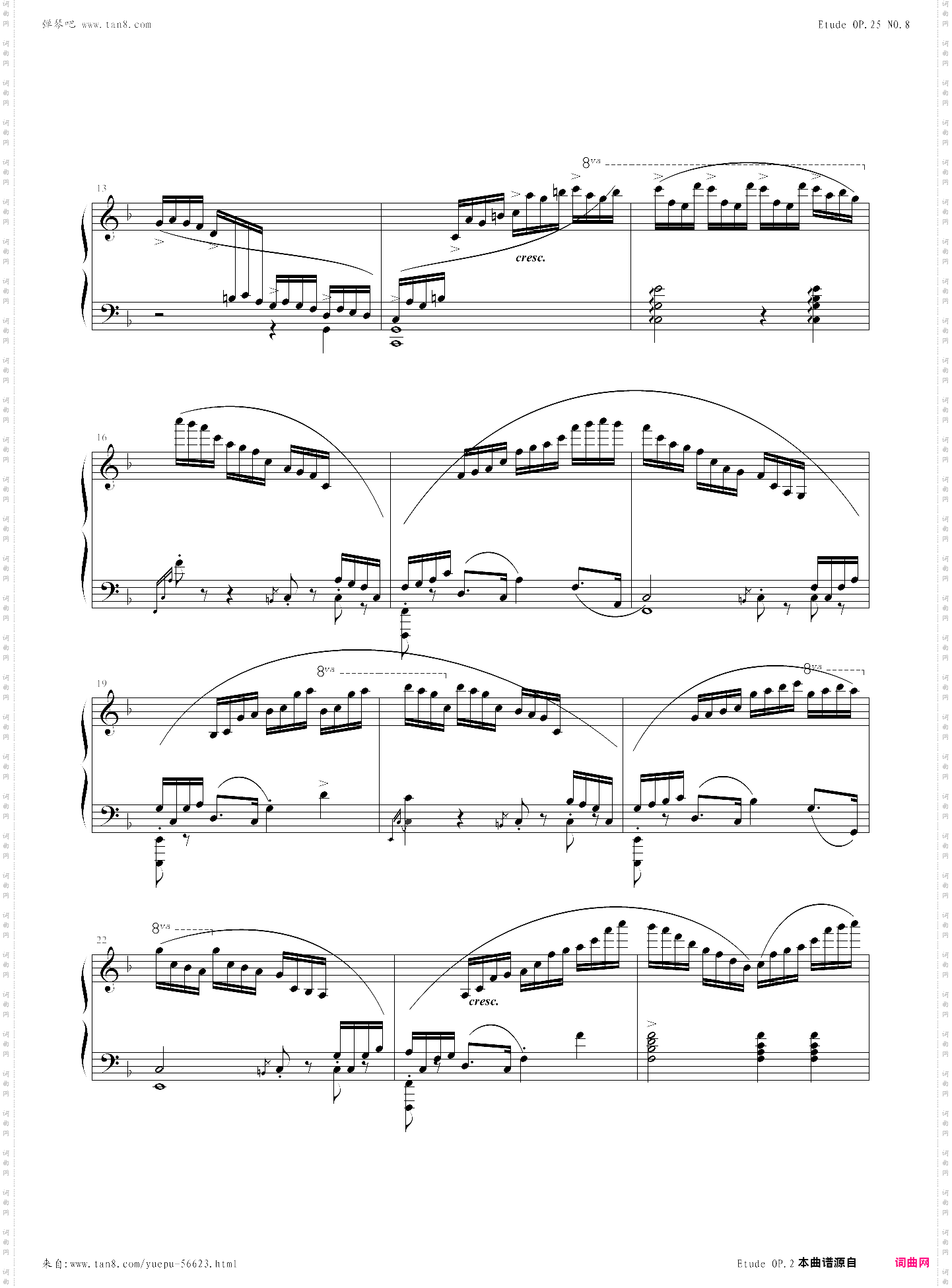 肖邦练习曲op·10 no·8