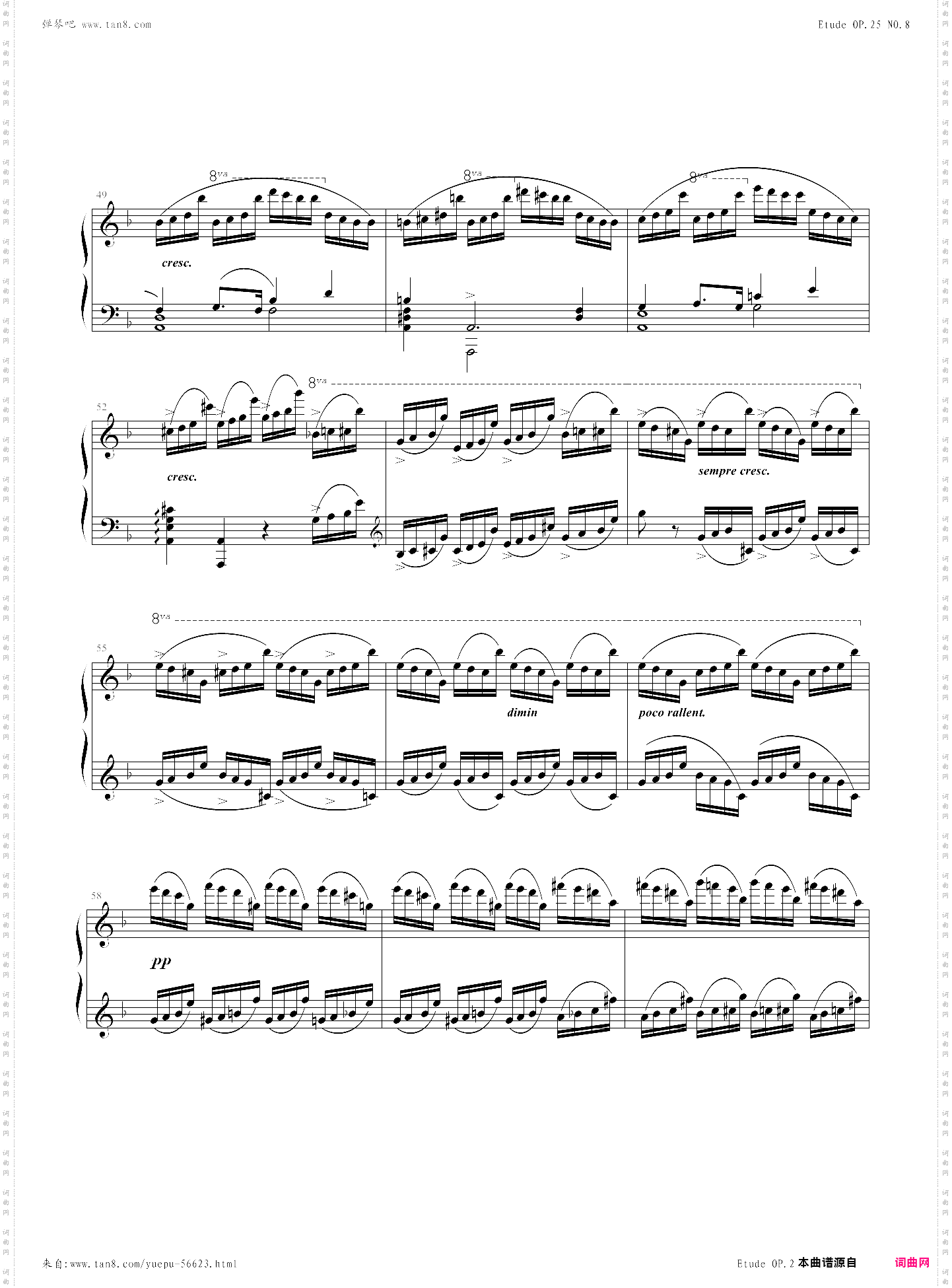 肖邦练习曲op·10 no·8