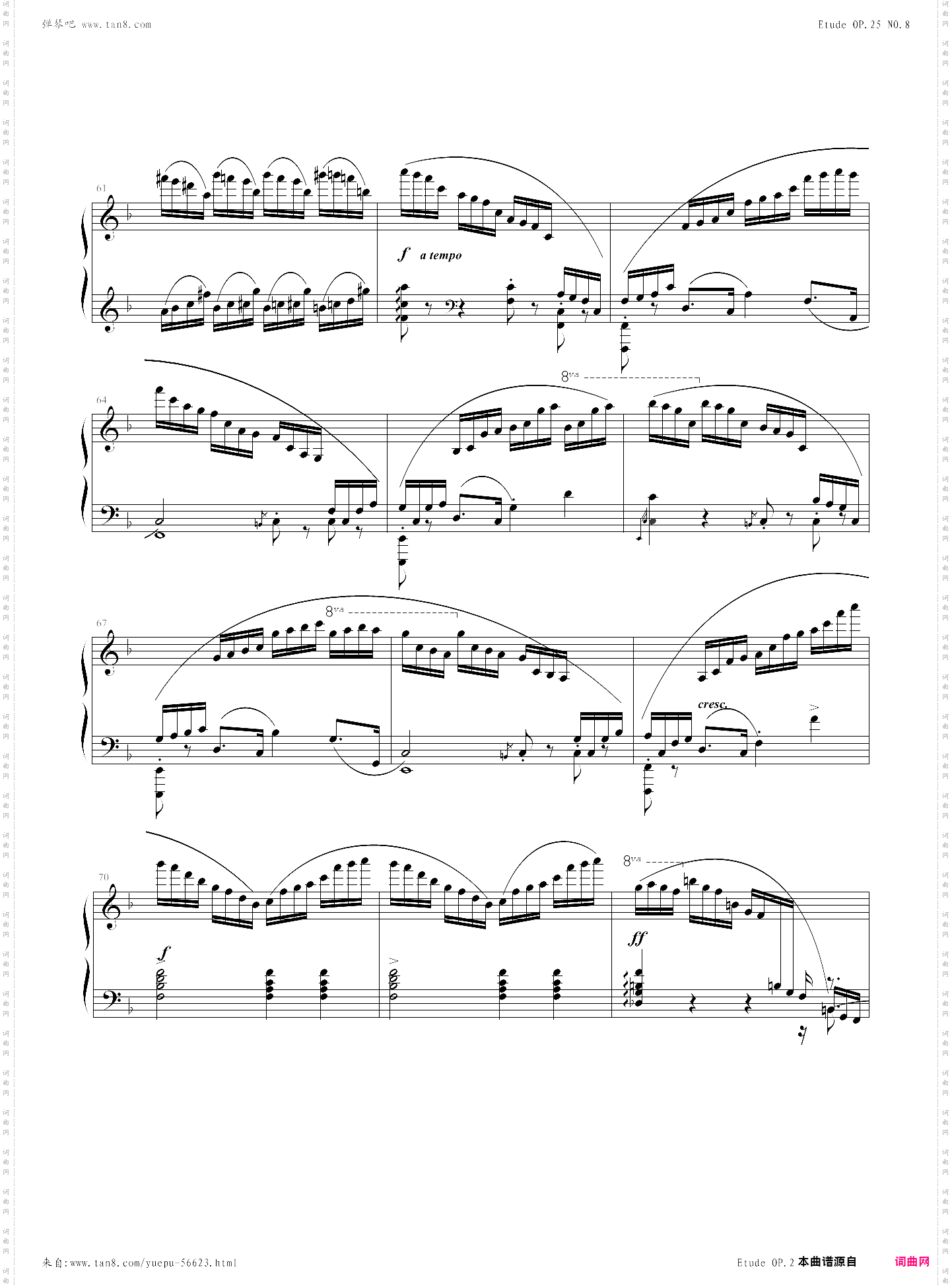 肖邦练习曲op·10 no·8