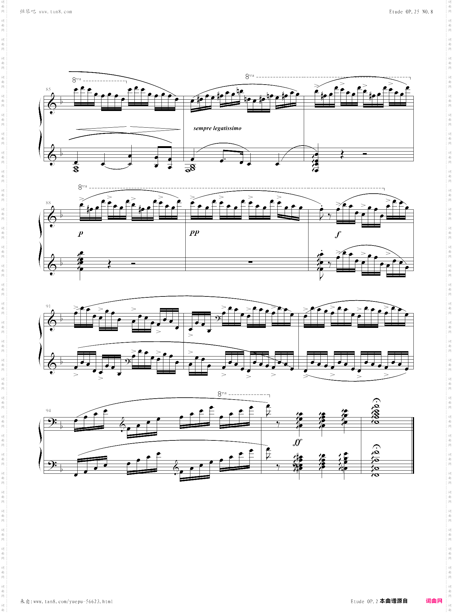 肖邦练习曲op·10 no·8