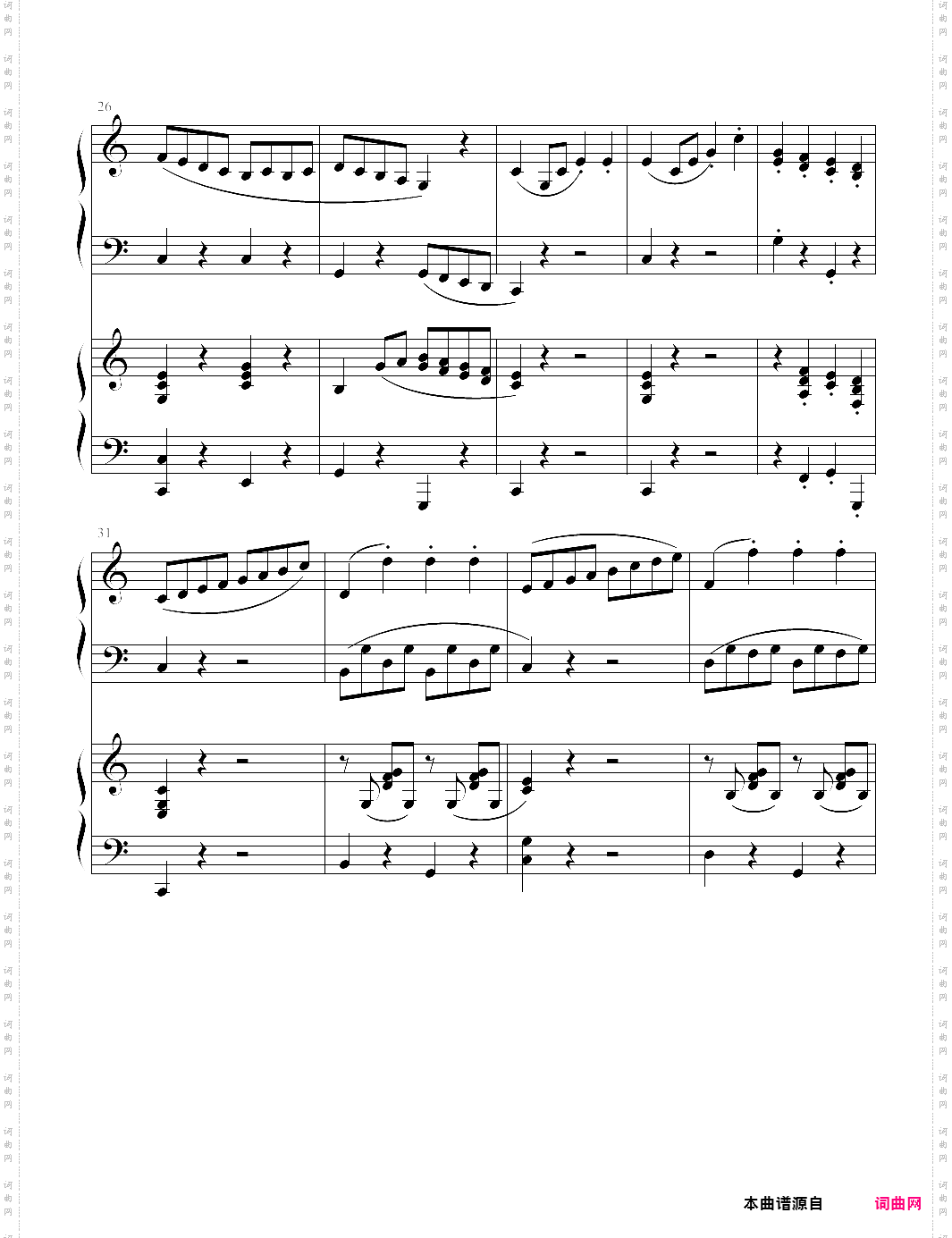 克列门蒂op·36 no·1四手联弹