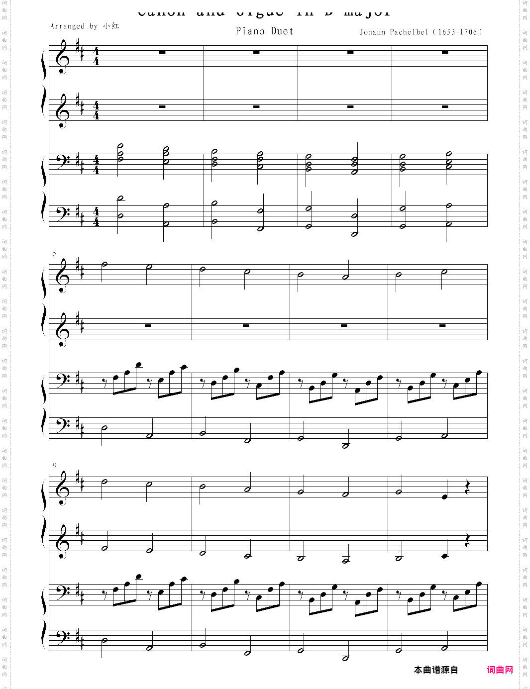 canon and gigue in d major