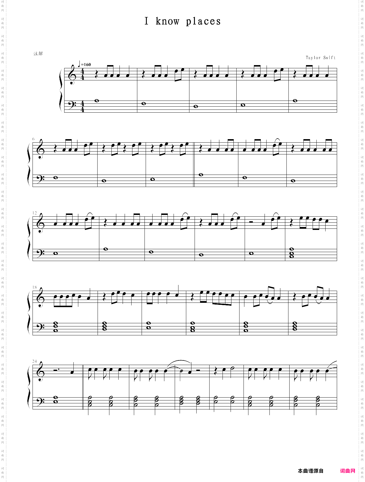 i know places-taylor swift