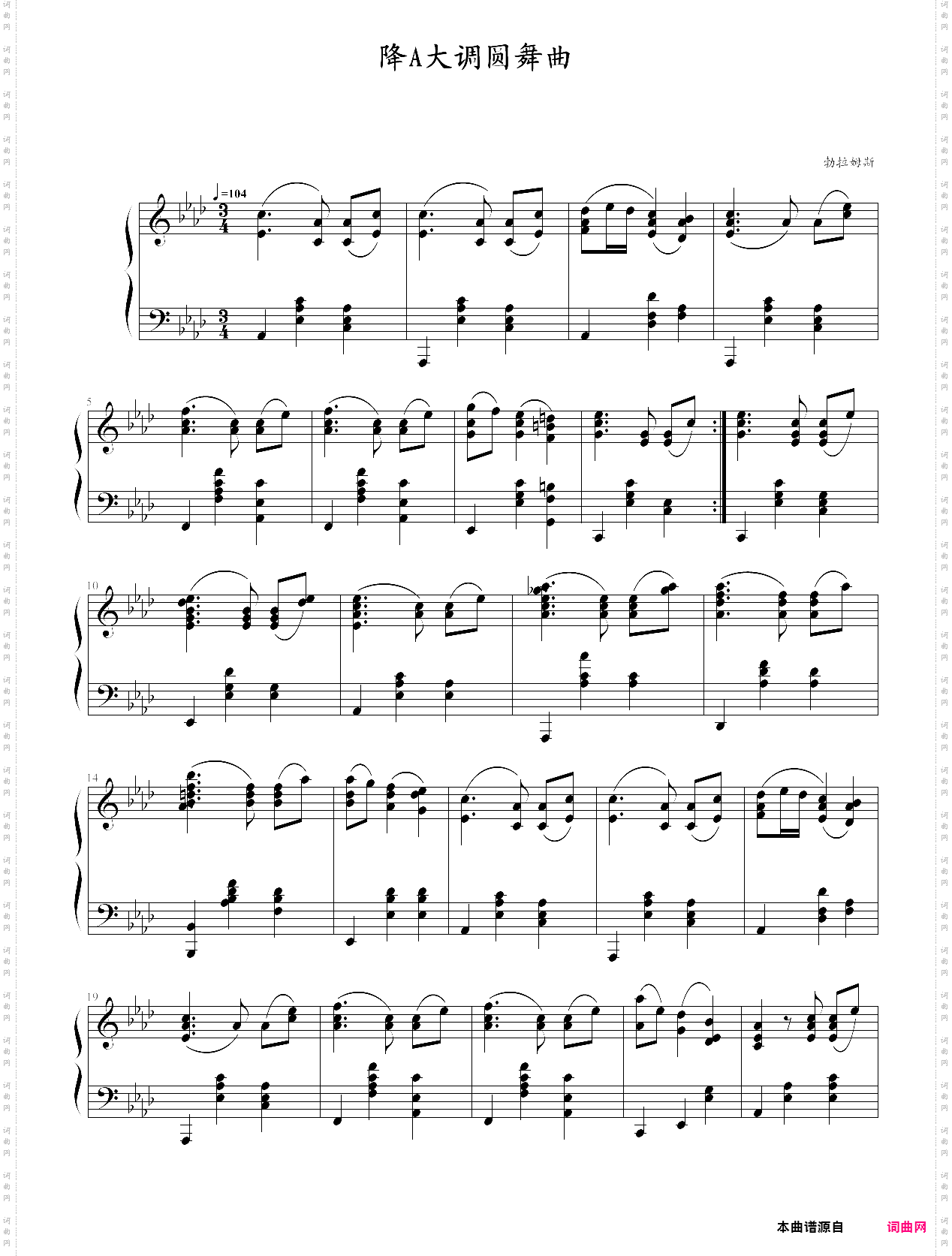 waltz in a-flat major-johannes brahms